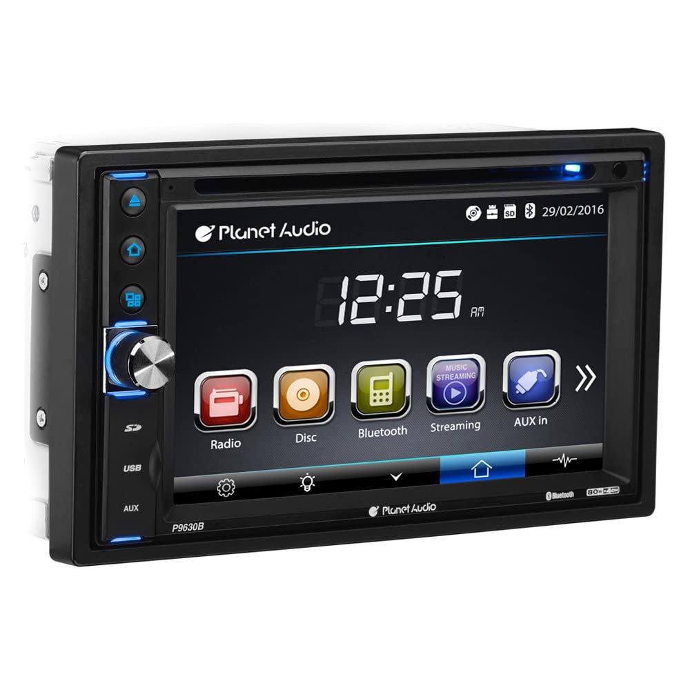 Planet P9630B Audio 6.2 DDin Touchscreen DVD Receiver with Bluetooth