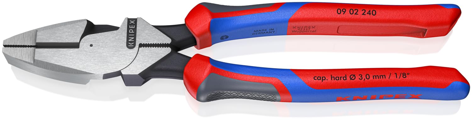 KNIPEX Tools - High Leverage Lineman's, New England Head, Multi-Component (0902240SBA), 9 inches