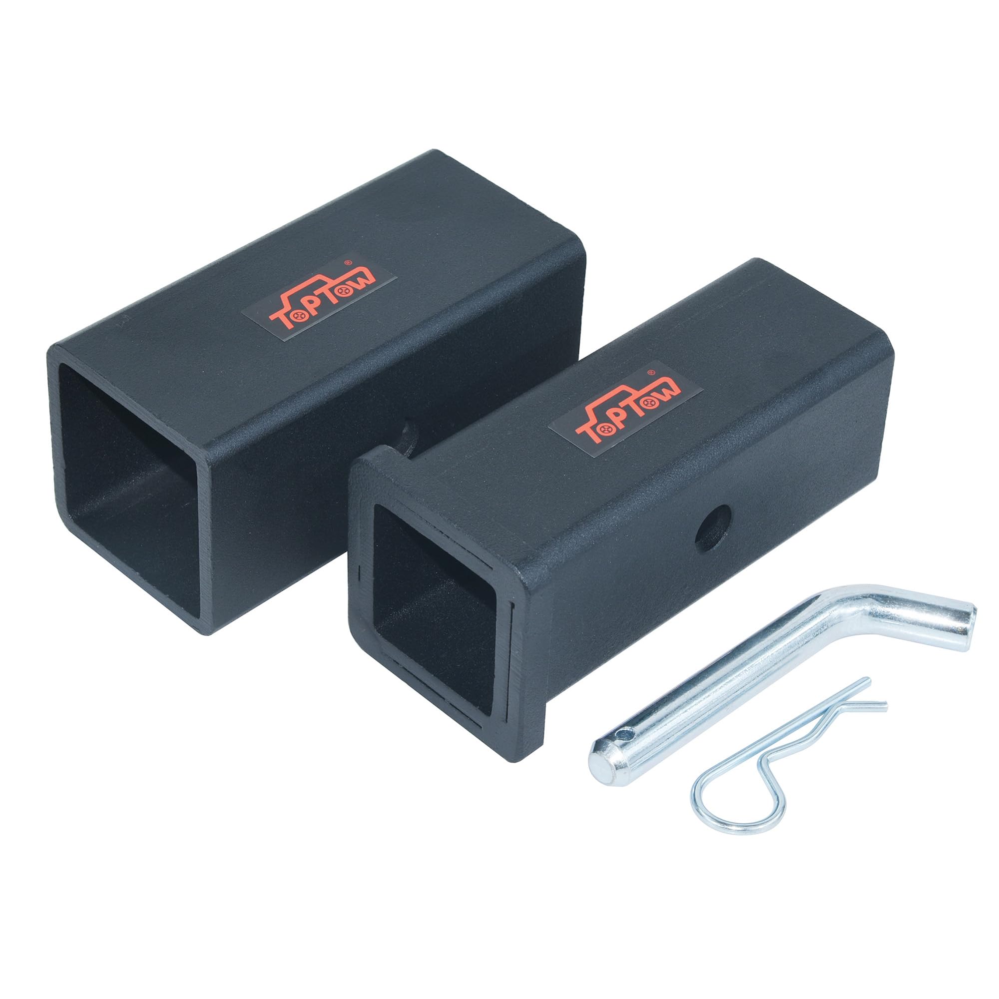 TOPTOW 64027HP Trailer Hitch Adapter 3" to 2-1/2" and 2-1/2" to 2" Hitch Reducer Sleeve Carbon Steel, 5/8 inch Pin & Clip Included