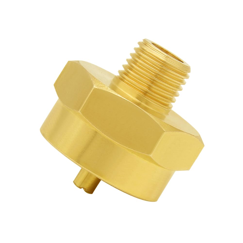 Hooshing 1LB Propane Gas Bottle Refill Adapter 1/4" Male NPT Thread x 1"-20 Female Throwaway Cylinder Thread Fitting Grill Stove Connector
