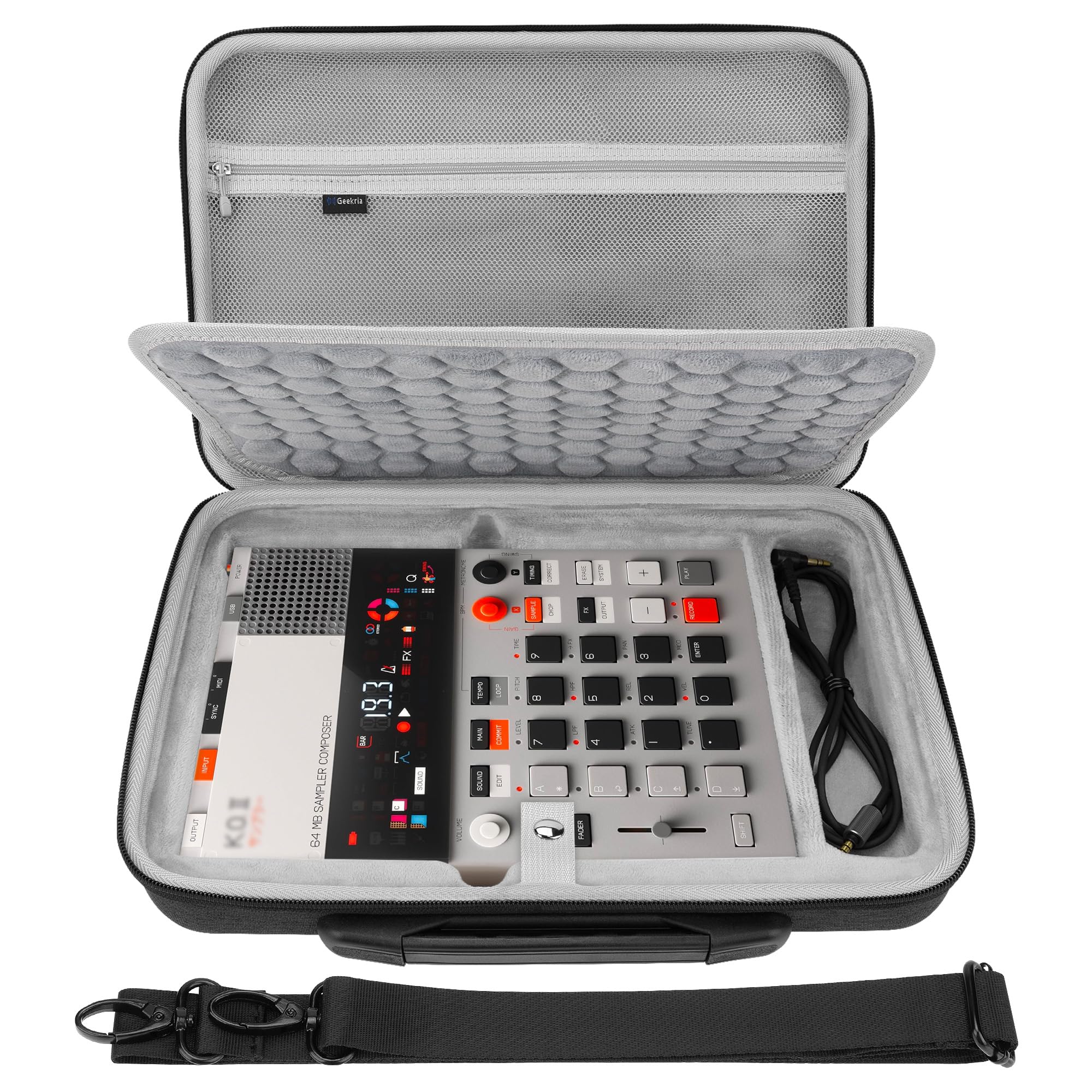 GEEKRIA Hard Shell Travel Case Compatible with Teenage Engineering EP-133 K.O. II/EP-1320/ EP-40 Riddim Reggae Sampler, Audio Sampler Carrying Bag (Dark Gray)