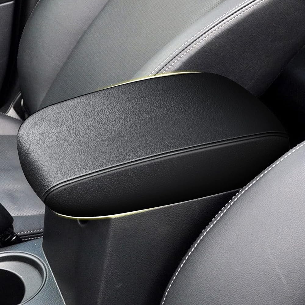 AOMSAZTO Console Covers for 2013-2018 Subaru Forester Armrest Covers for Subaru Forester Black with Black Stiches
