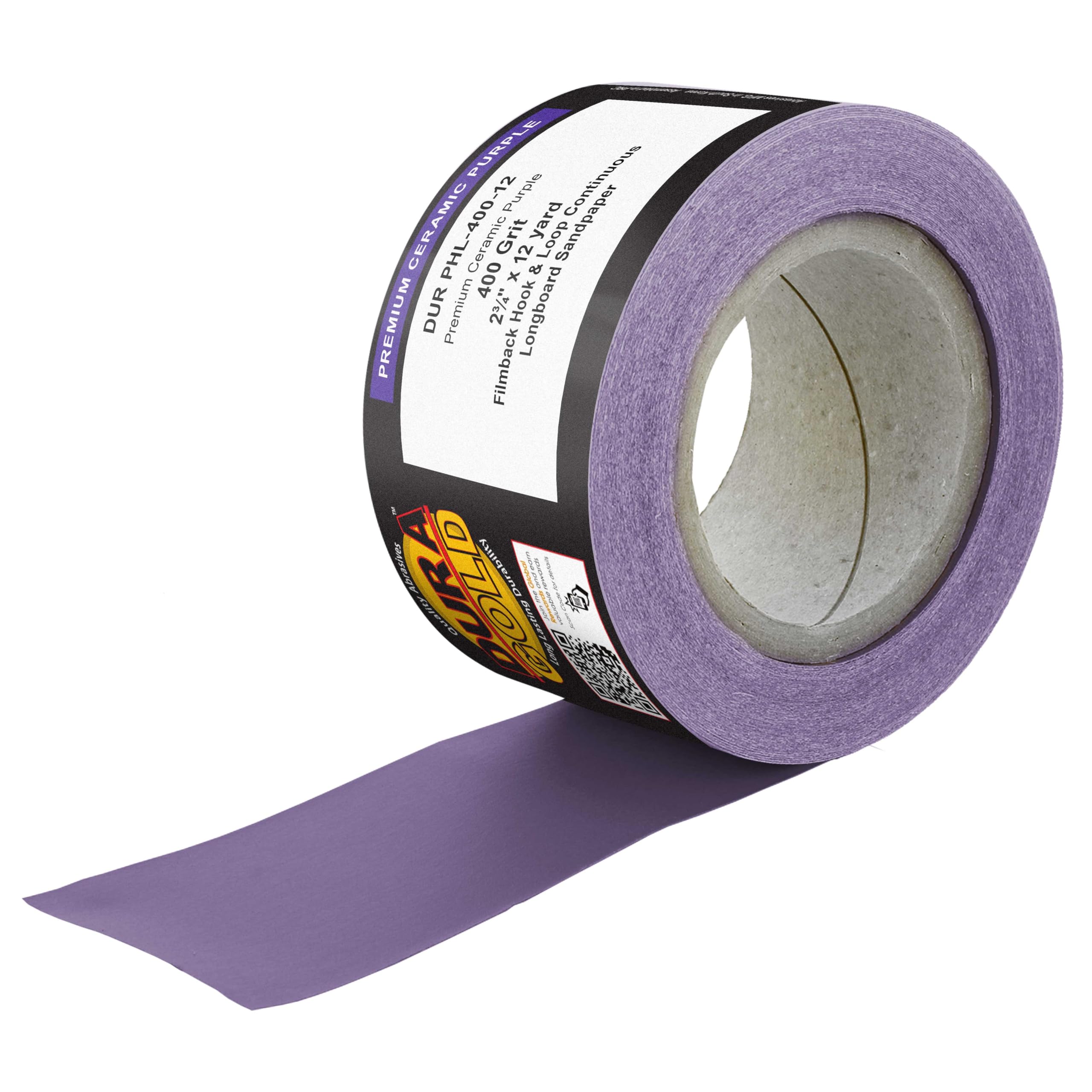 Dura-Gold Premium 400 Grit Purple Film Ceramic Longboard Sandpaper, 2-3/4"