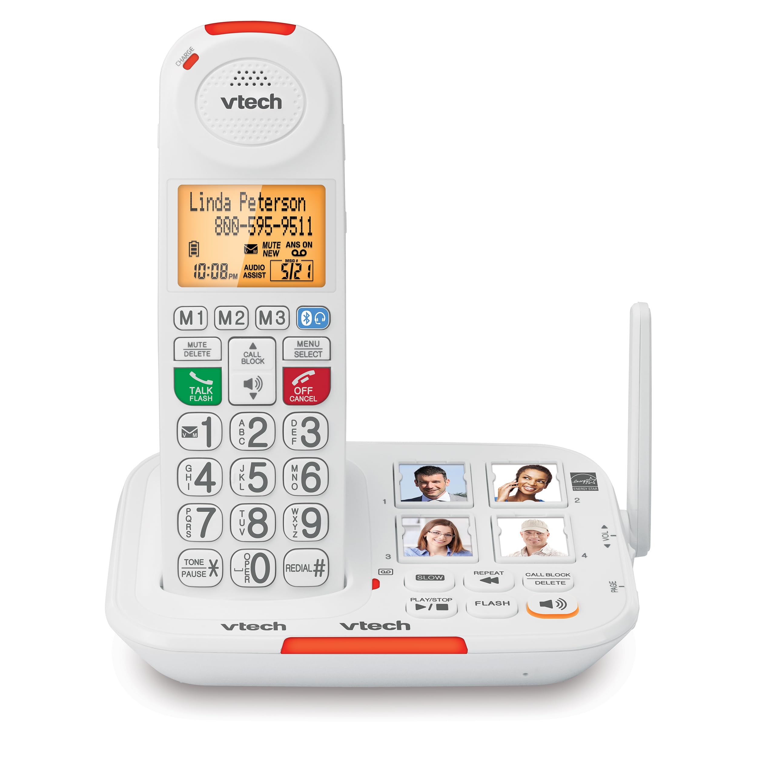 VTech VTSN5127 Amplified Cordless Answering System w/Big Buttons & Display