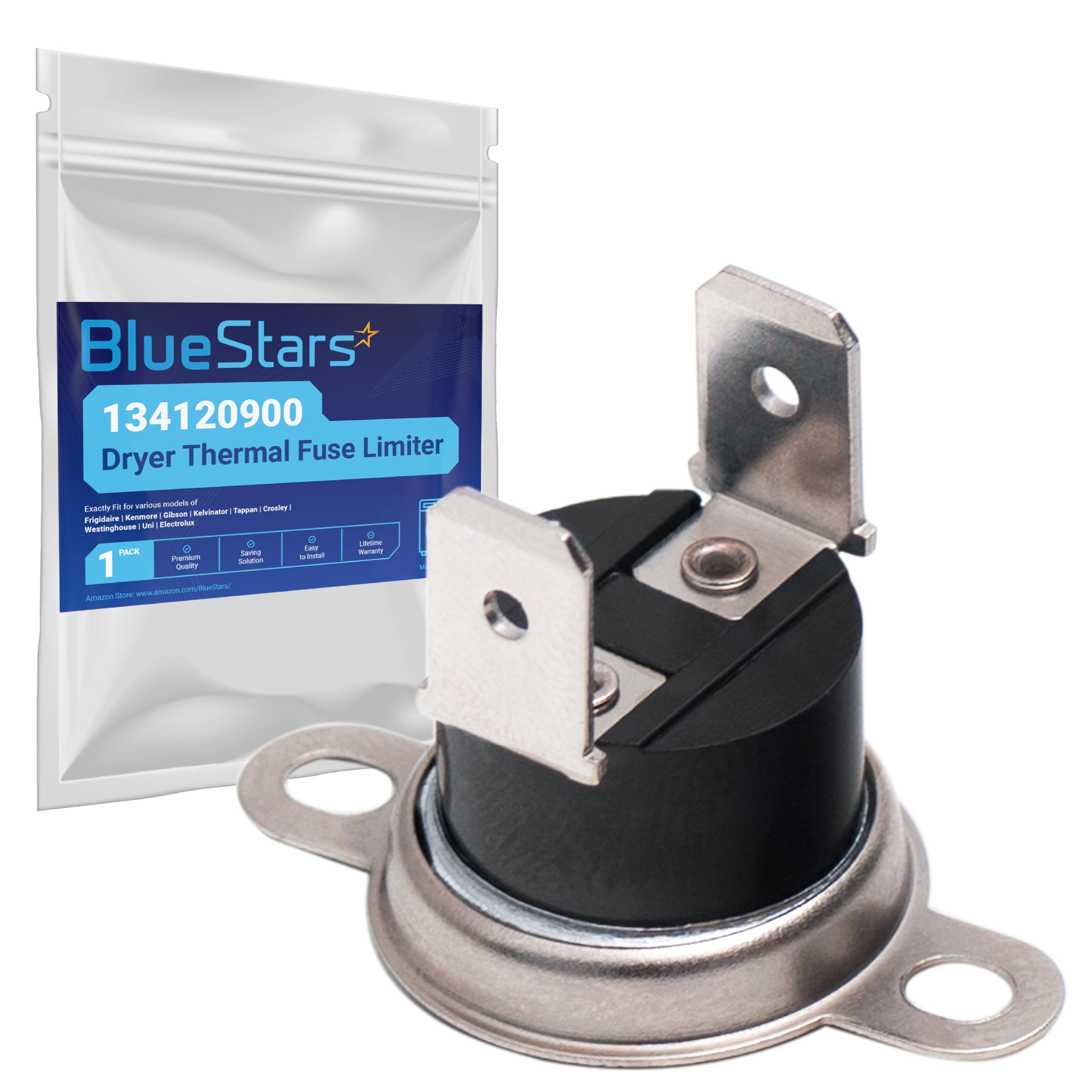 BlueStars 134120900 Dryer Thermal Fuse Limiter for Frigidaire Kenmore Dryer