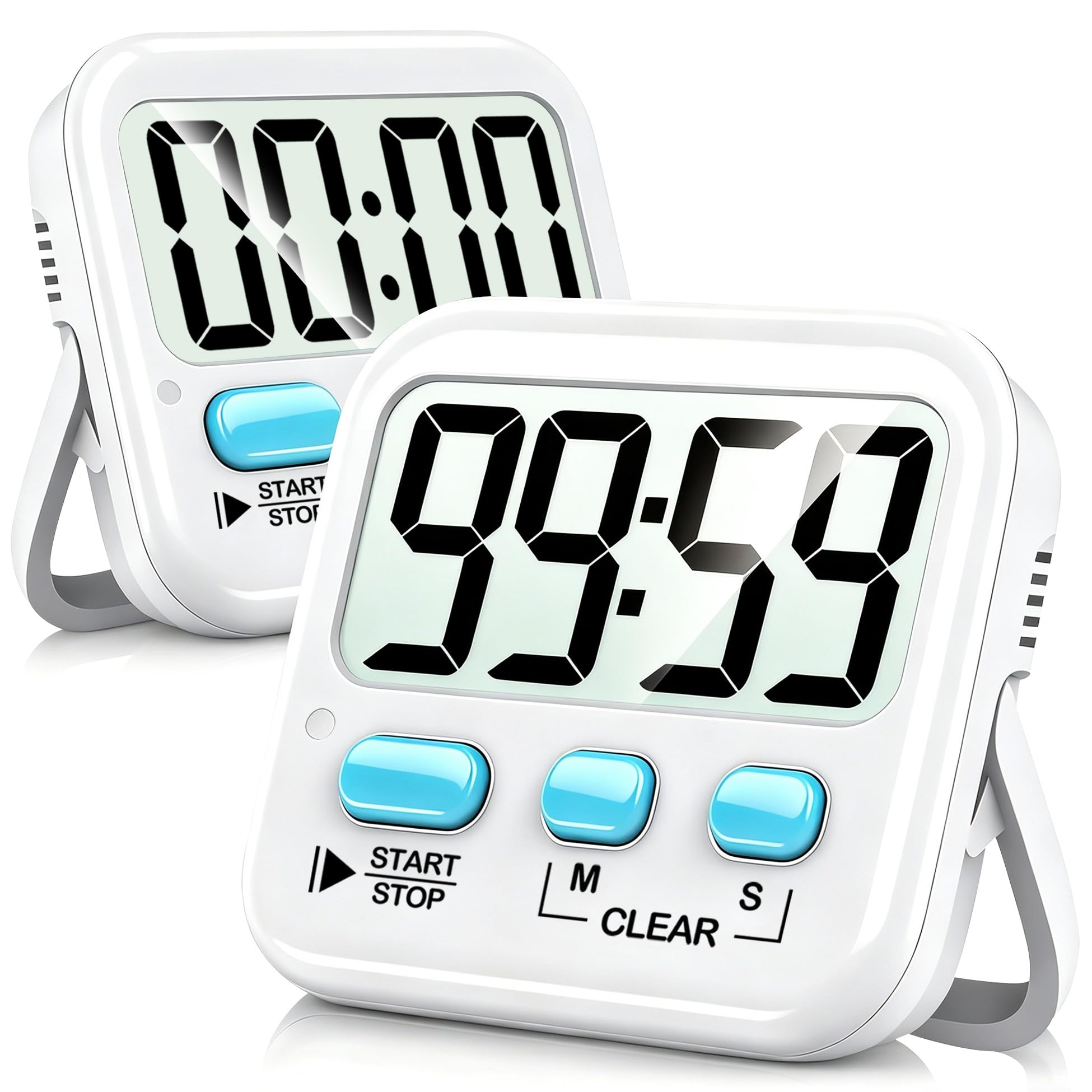Antonki 2 Pack Digital Timer for Kids Classroom Kitchen Timers for Cooking
