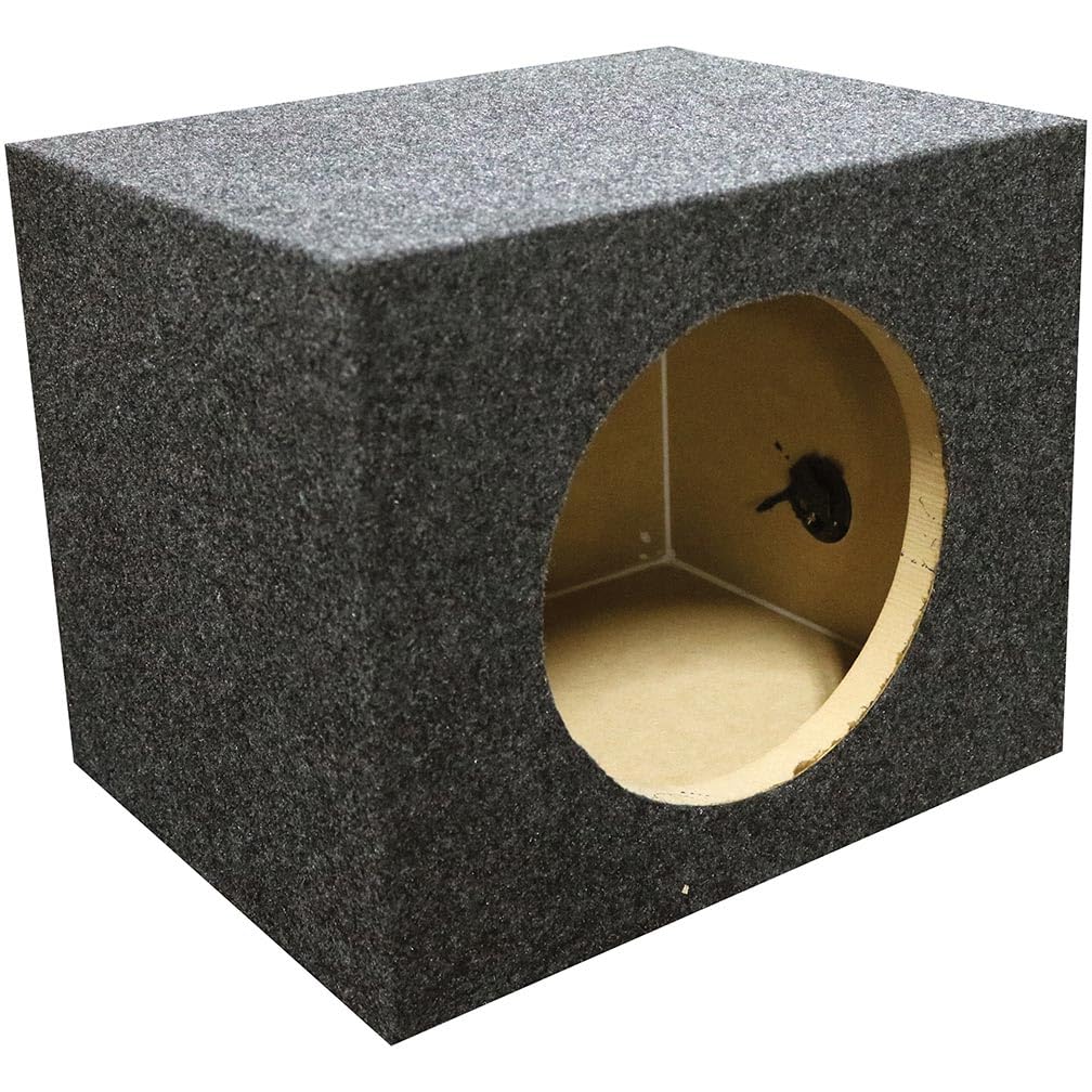 Q Power QSMPSQ12E Single 12" Sealed Car Subwoofer Box