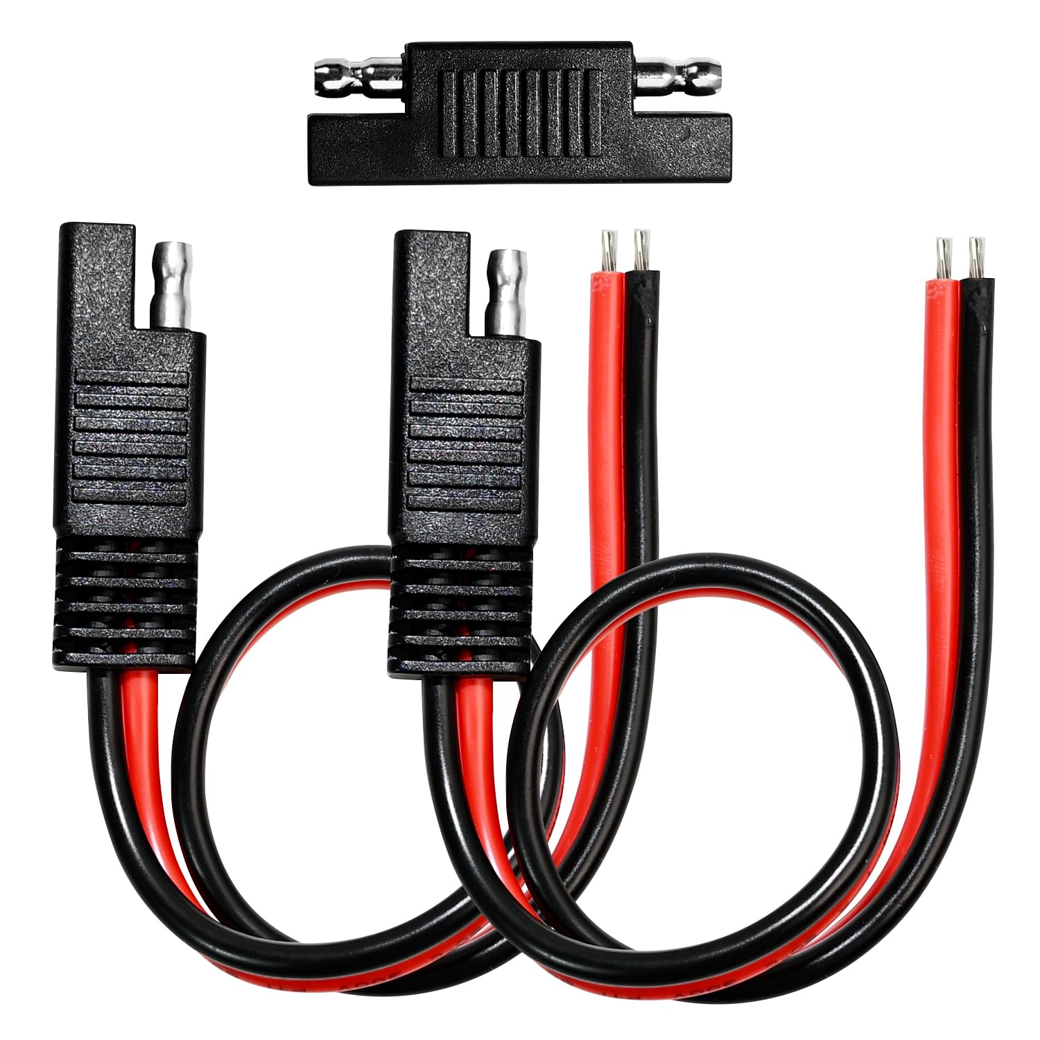 Quadafy 12Inch2Pcs 12Gauge 2Pin Polarized SAE Quick-Disconnect Wire Harness