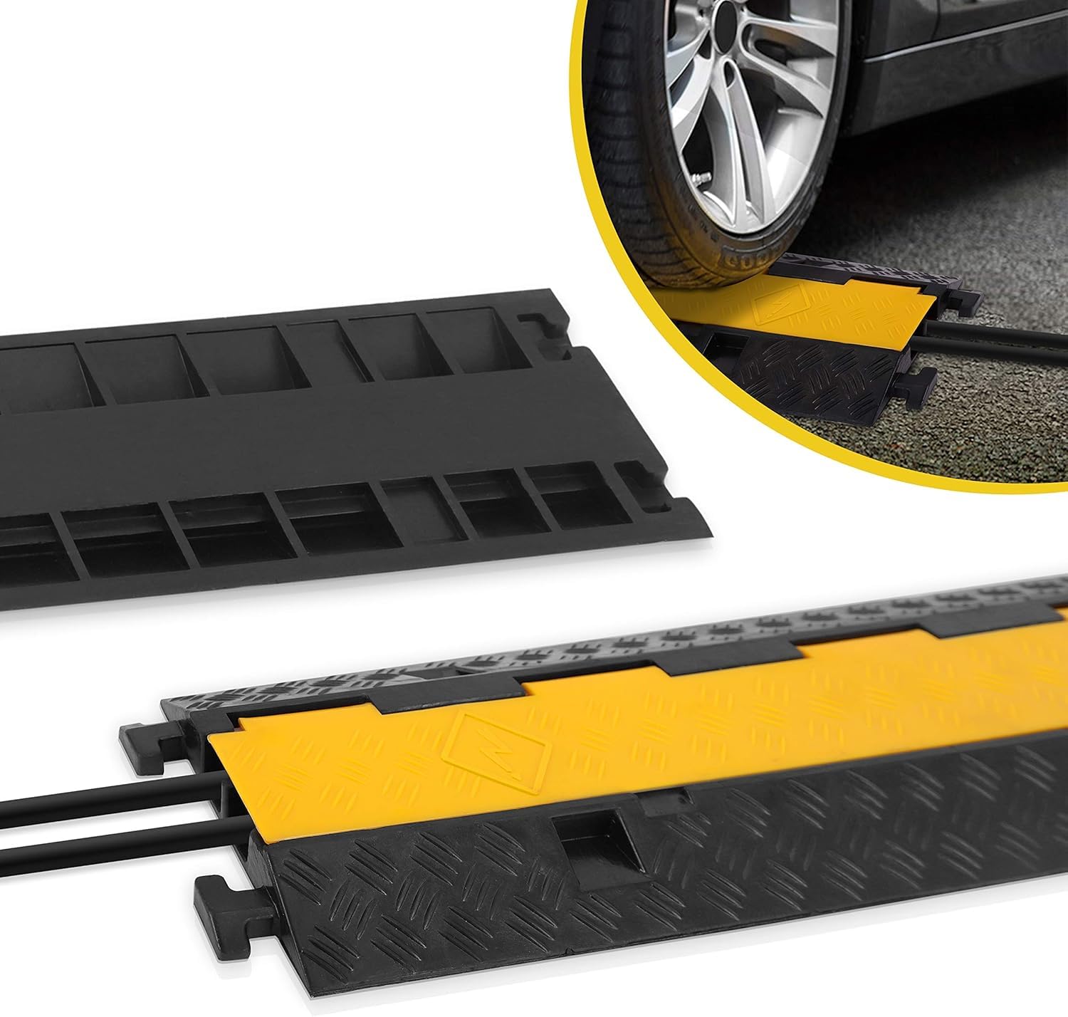 Pyle PCBLCO26 Cable Protective Cover Ramp, Cord/Wire Concealment Protection Track, Hassle-Free