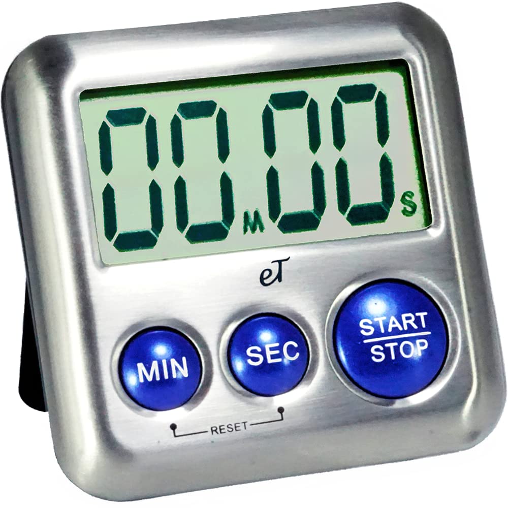 Elegant Digital Kitchen Timer Stainless Steel - Loud Alarm Model eT24 Plum