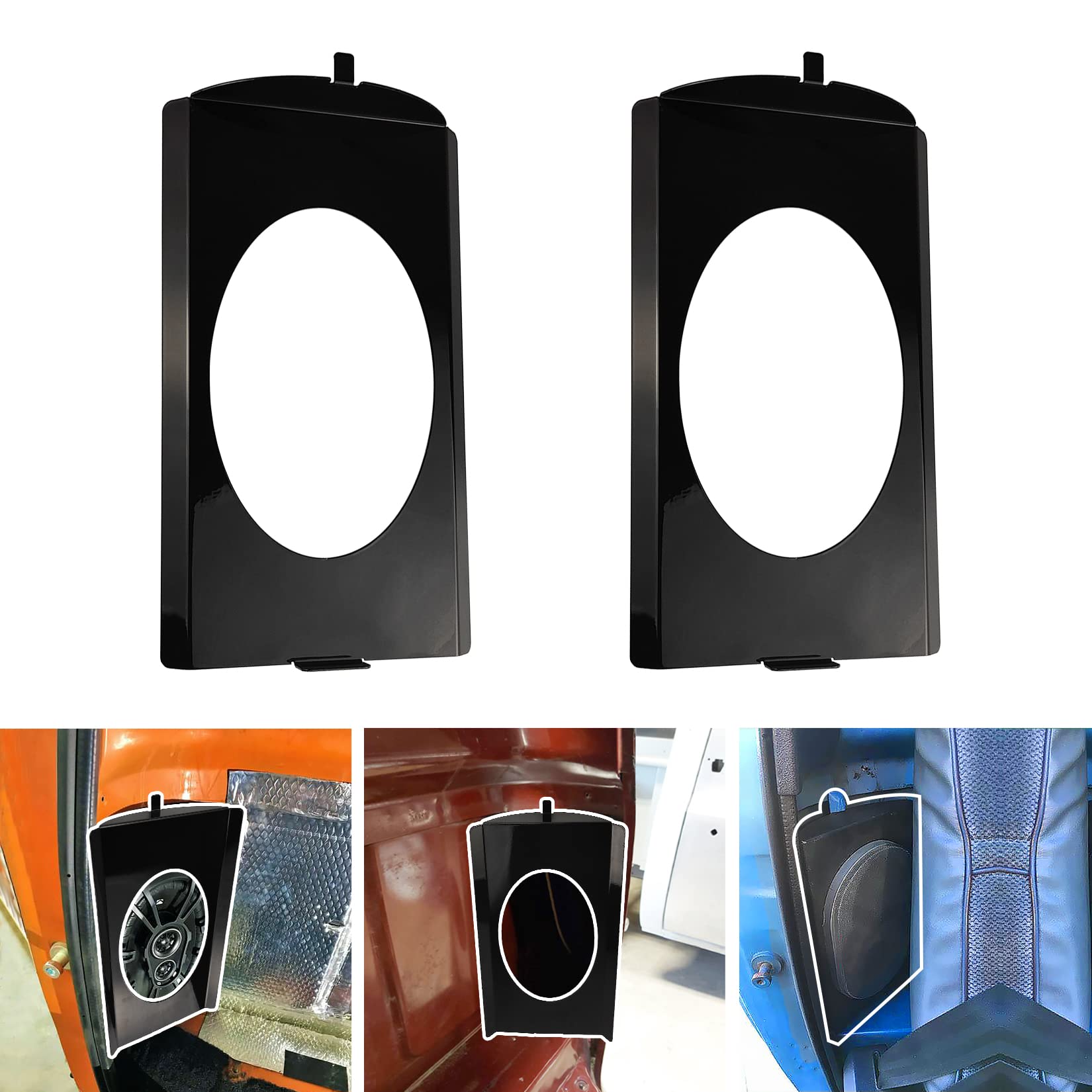 VIAGL Speaker Brackets Behind Seat 6x9 fit for Chevy C10 1973-1987 Squarebody for 6x9 Speaker, Black