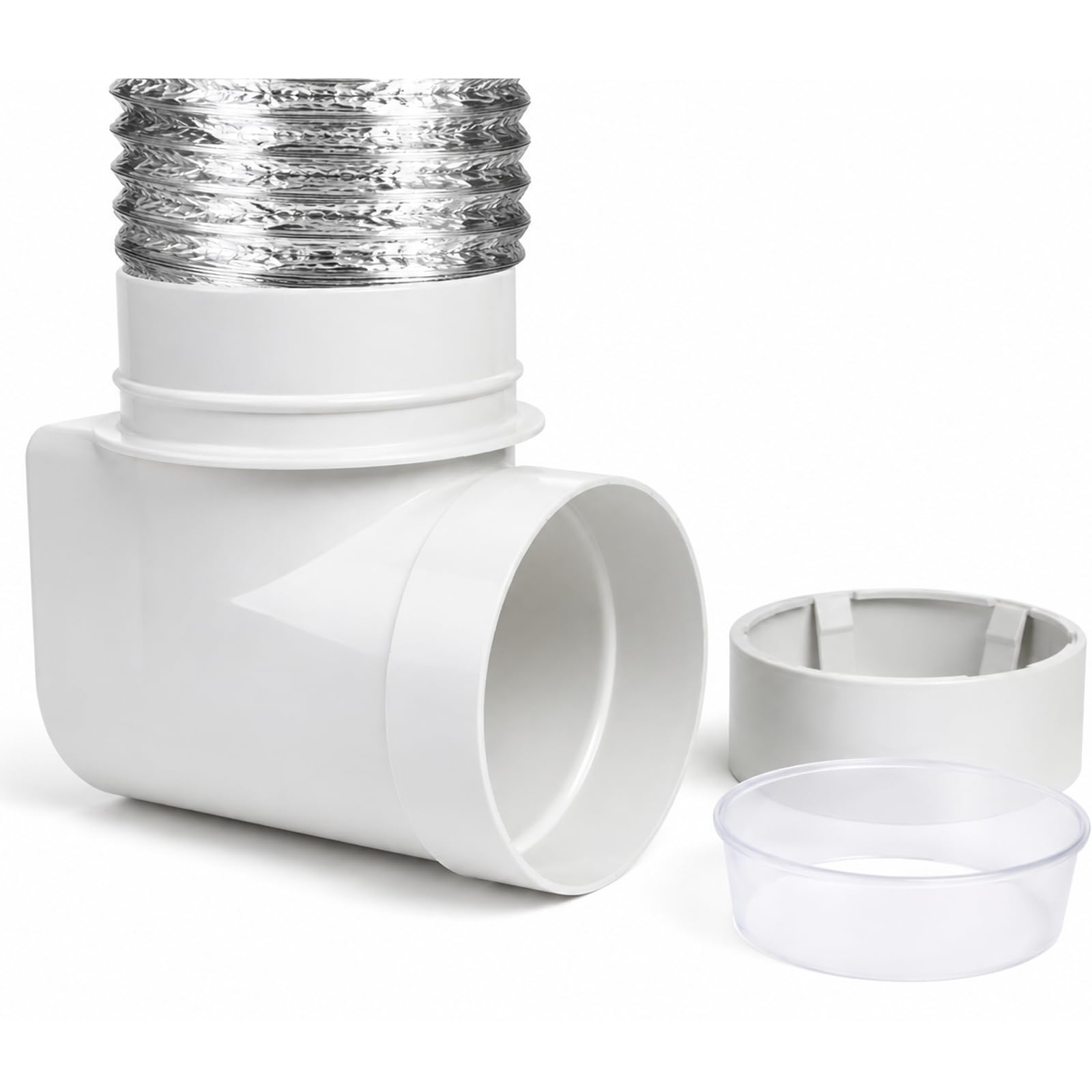 Dryer Vent Connector Kit - 90 Degree Dryer Vent Hose Connector for Tight Spaces, Space Saving Dryer Vent Elbow - DIY Toolless Design with Airtight Seal - STV-90 by Ziggurat Products