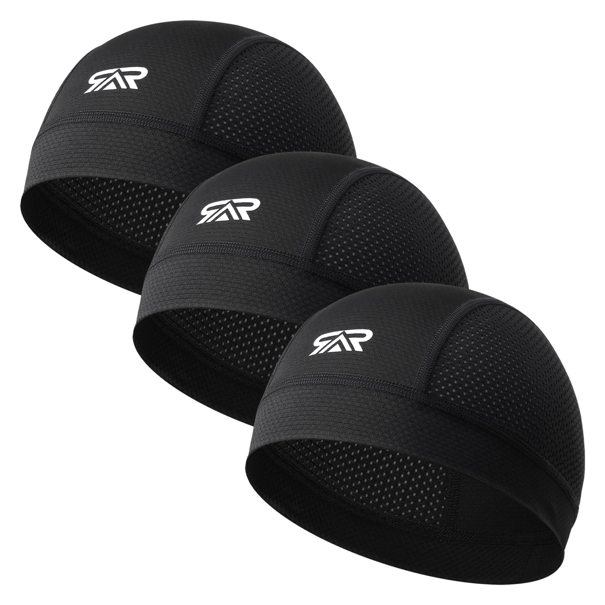 THINDUST 3Pcs Breathable Mesh Skull Cap,Lightweight Quick Dry Sports Helmet Liner for Men Women, Cooling Cycling Beanies