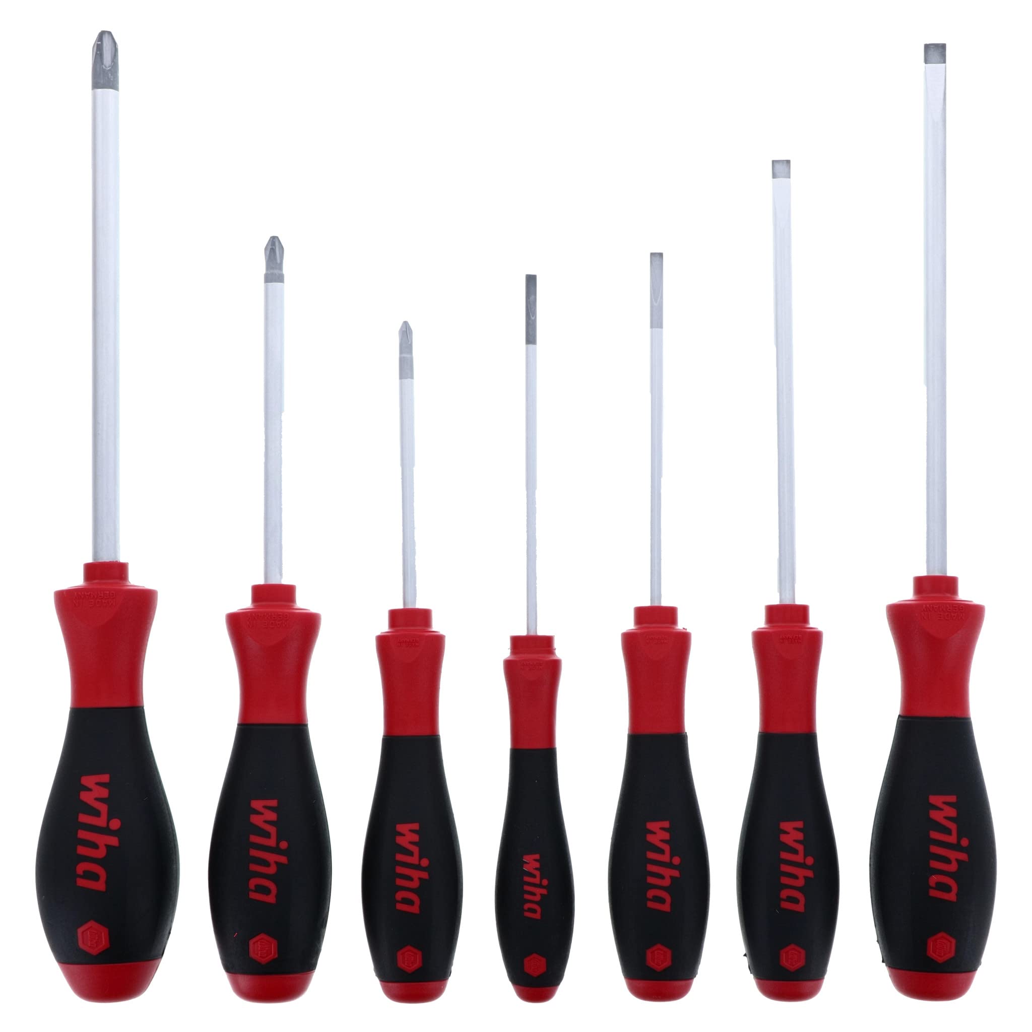 Wiha 30278 SoftFinish Slotted and Phillips Screwdriver Set – 7 Piece Set