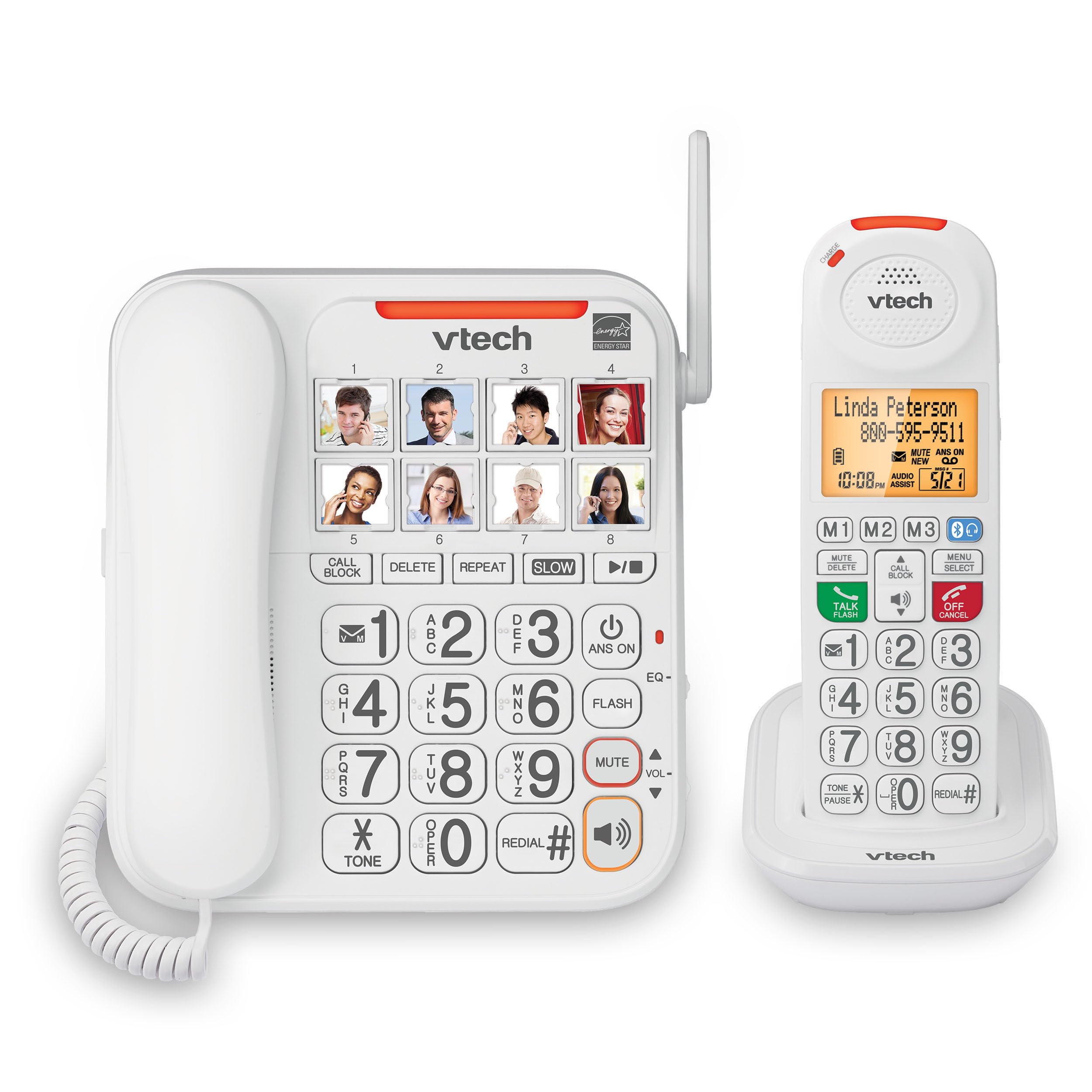 VTech VTSN5147 Amplified Corded/Cordless Answering System w/Big Buttons