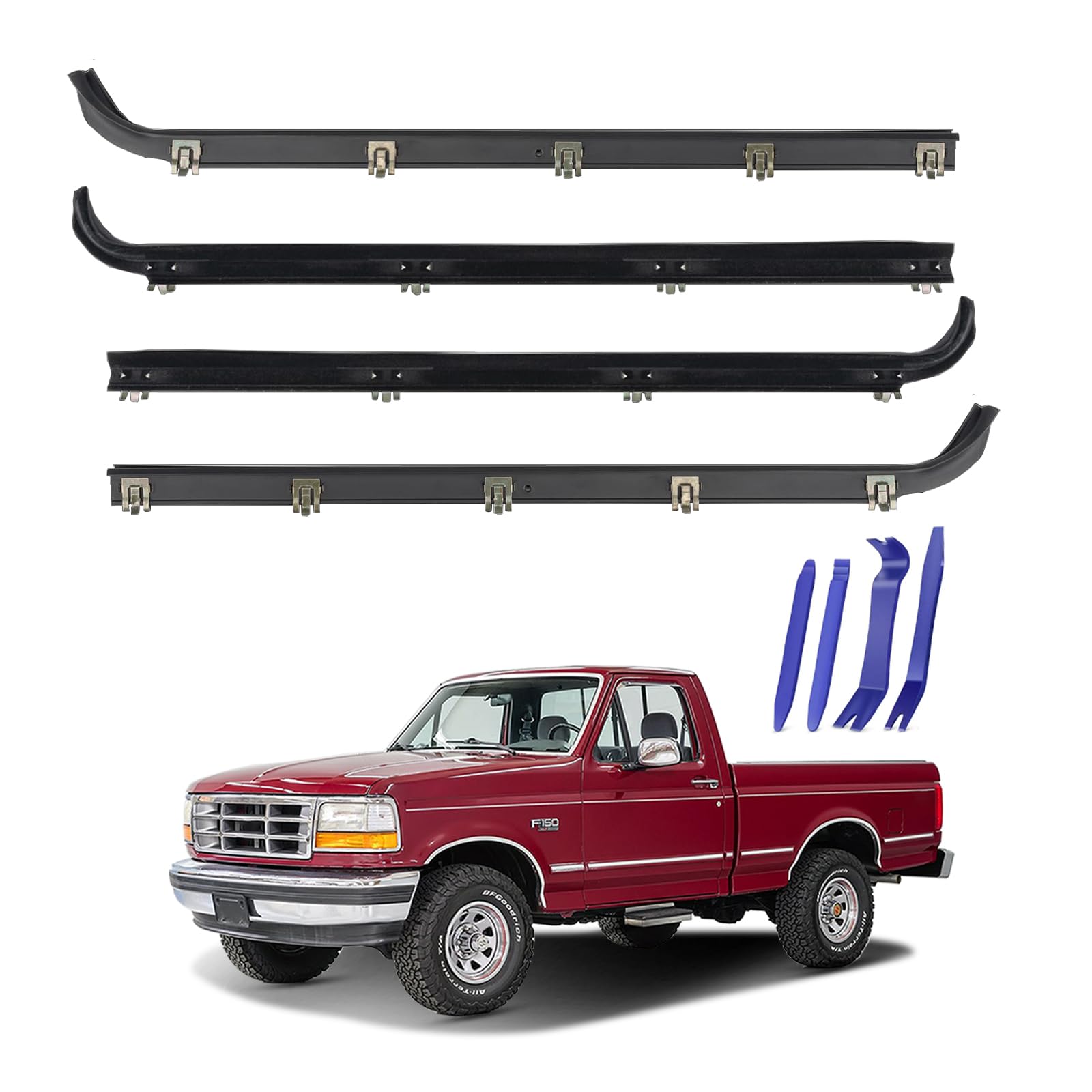ItranMc Window Molding Sweep Felt Trim Seal for 1987-1997 Ford F150