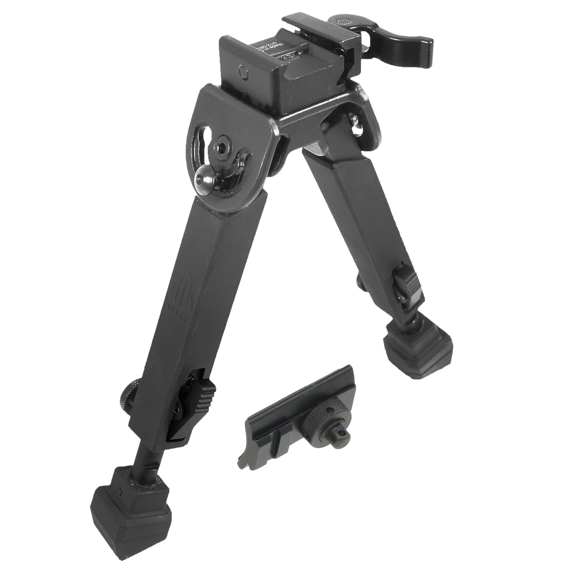 UTG TLBP20QA Rubber Armored Full Metal QD Bipod, Height 6.0  8.5