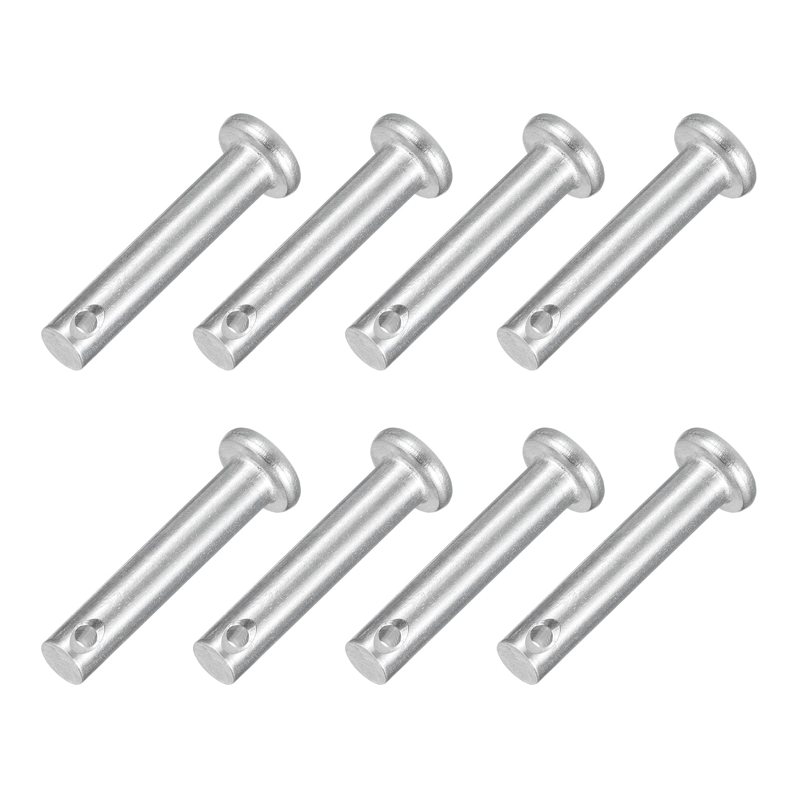 uxcell 8Pcs 3/16" x 1" Single Hole Clevis Pins, 304 Stainless Steel Flat Head Clevis Pins Hitch Pin for Trailer Latch, Mechanics Repair, Furniture Installation, Industrial Equipment