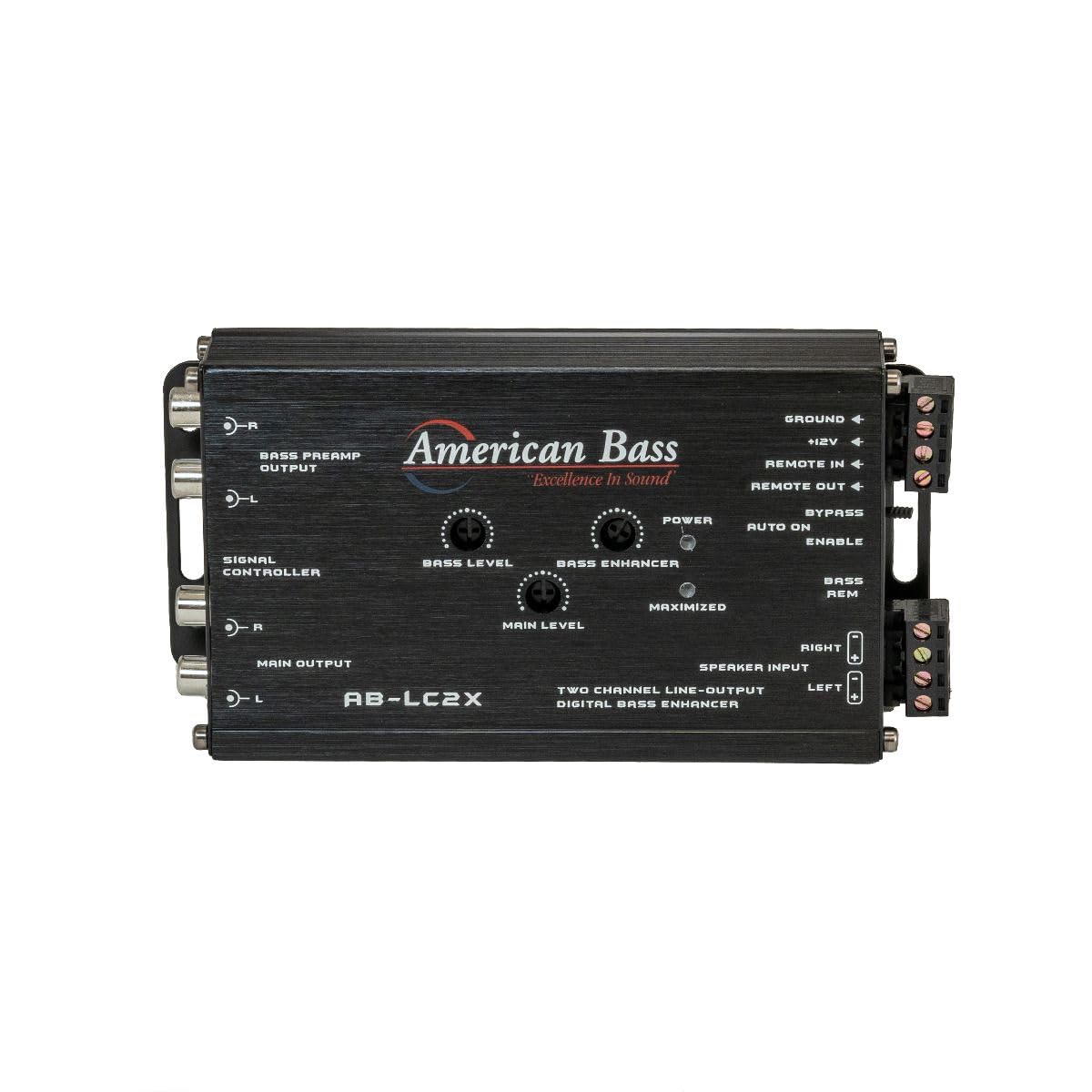 American Bass ABLC2X 2-Channel Line Output Converter - Digital Bass Enhancer