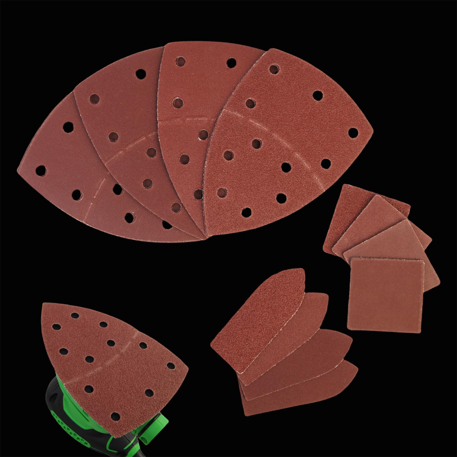 120 PCS Skil Sander Sandpaper 60/120/180/240 Grit with Holes Hook and Loop