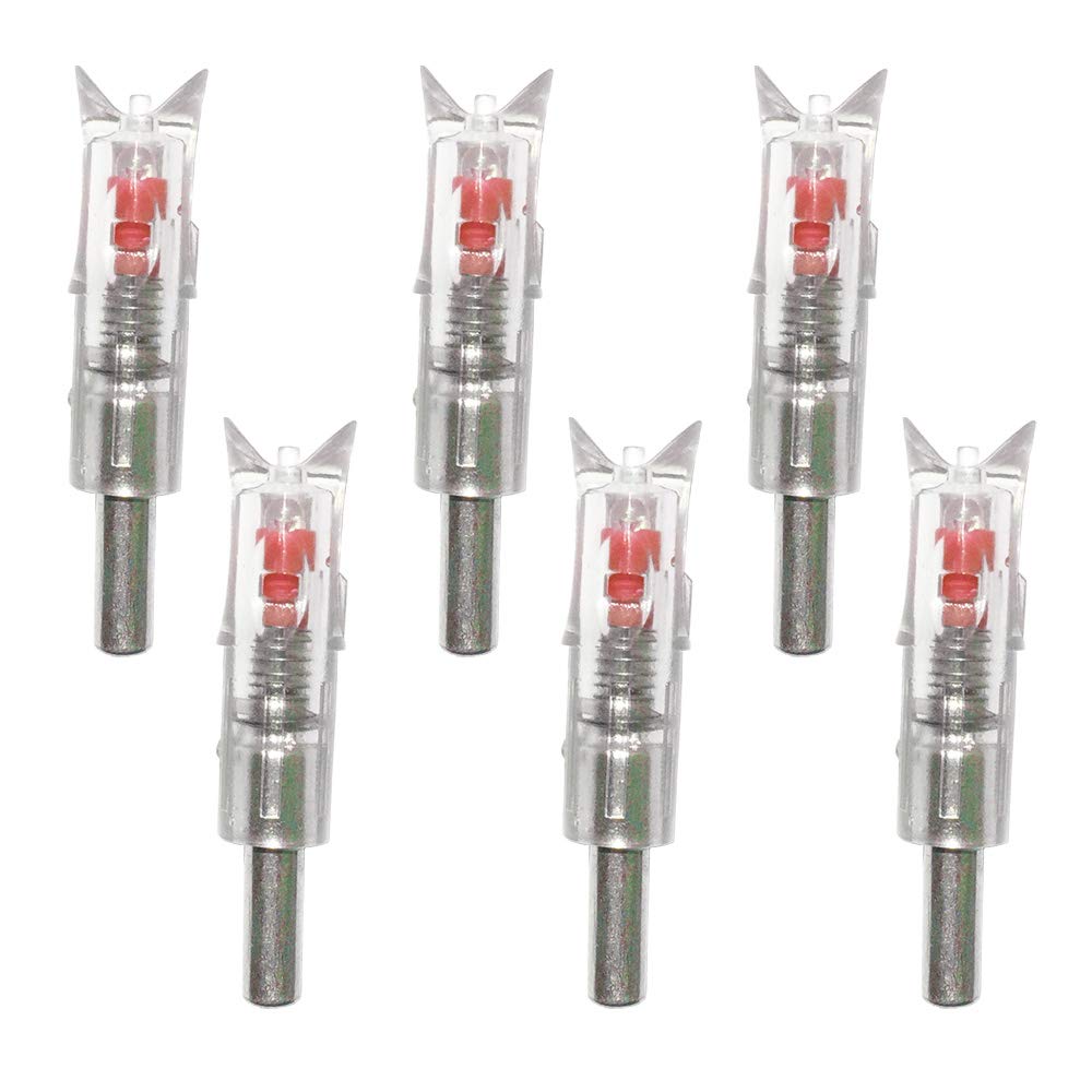 Reikawa 6PCS Lighted Nocks for Crossbow with .300''/7.62mm Inside Diameter,Half Moon Style Lighted Archery nocks