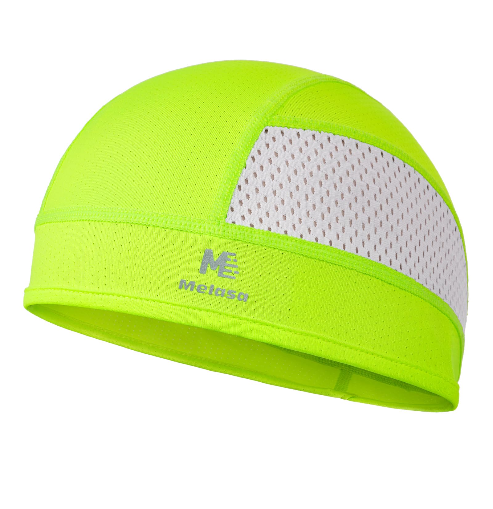 MELASA Cooling Skull Caps Helmet Liner, Lightweight Mesh Under Helmet Cycling Motorcycle Hard Hat Sweat Liner for Men Women (Fluorescent Green)