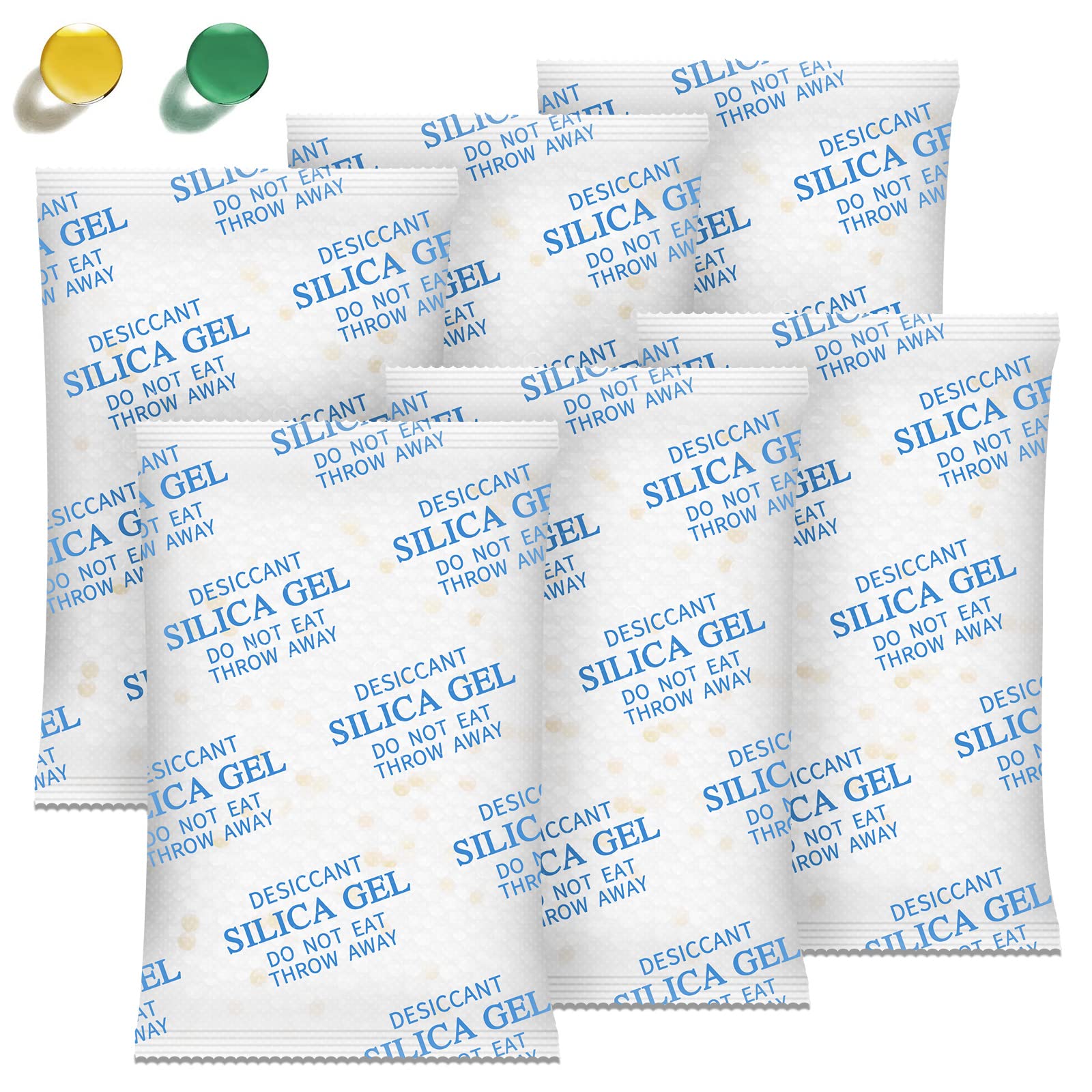 Moisture Absorbers – 100 Gram 16 Packs Silica Gel Packets Food Grade Silica Packets with Color Indicating, Premium Desiccant Packs for Food, Electronics, Closet, Jewelry and Safe Storage