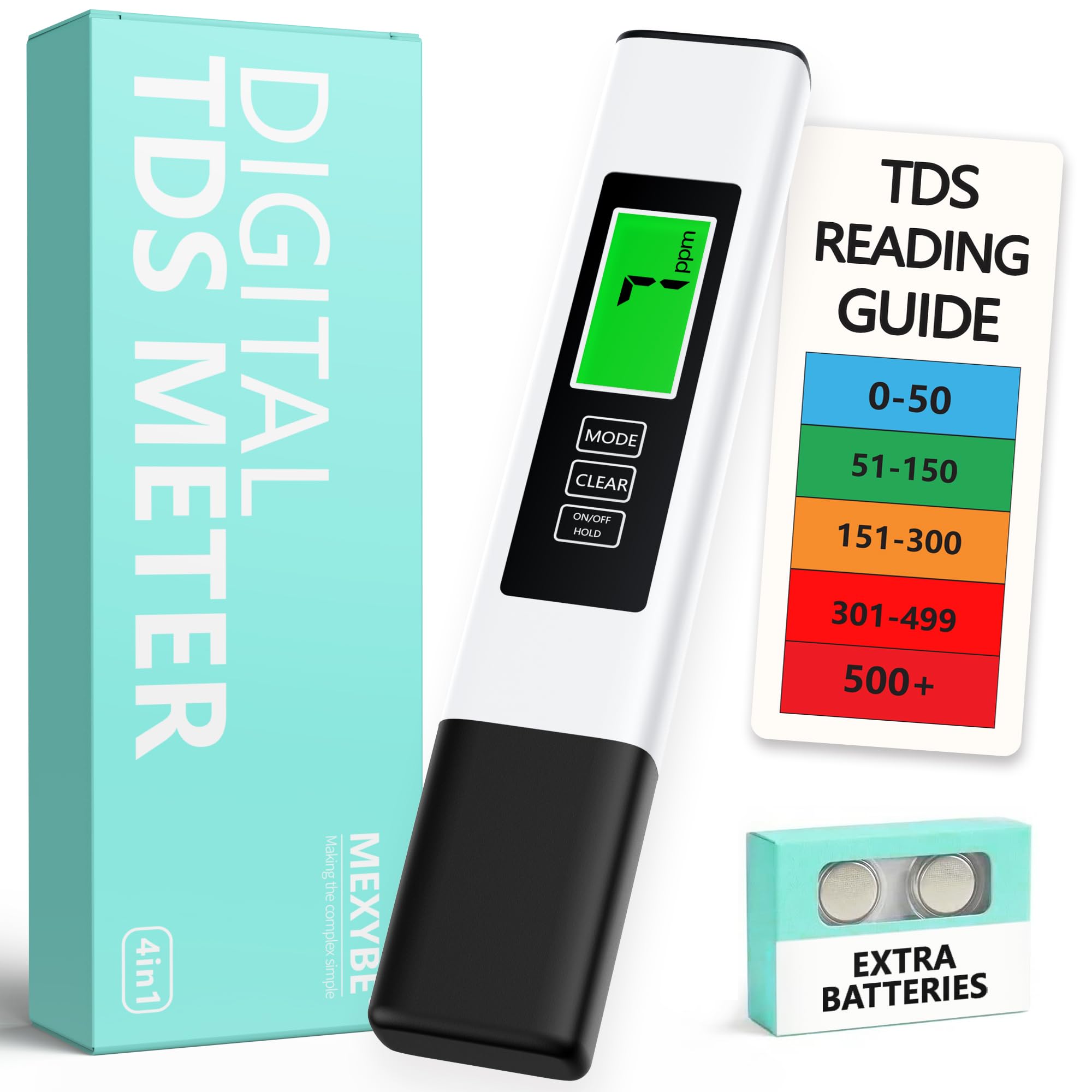 2026 All-New 4 in 1 Tds Meter Digital Water Tester - Accurate and Reliable TDS EC & Temp(°C,°F) Meter - 0-9999ppm - Professional Testing for Drinking Water, RO/DI System, Aquariums etc