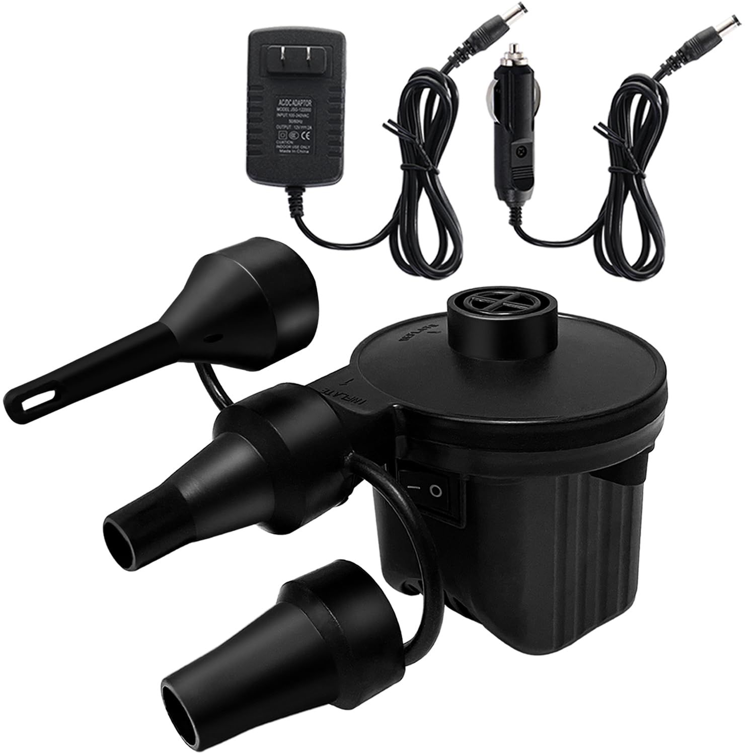 Newpol Inflatable Bed Pump, Air Pump for Inflatables (AC110-240V&DC12V)