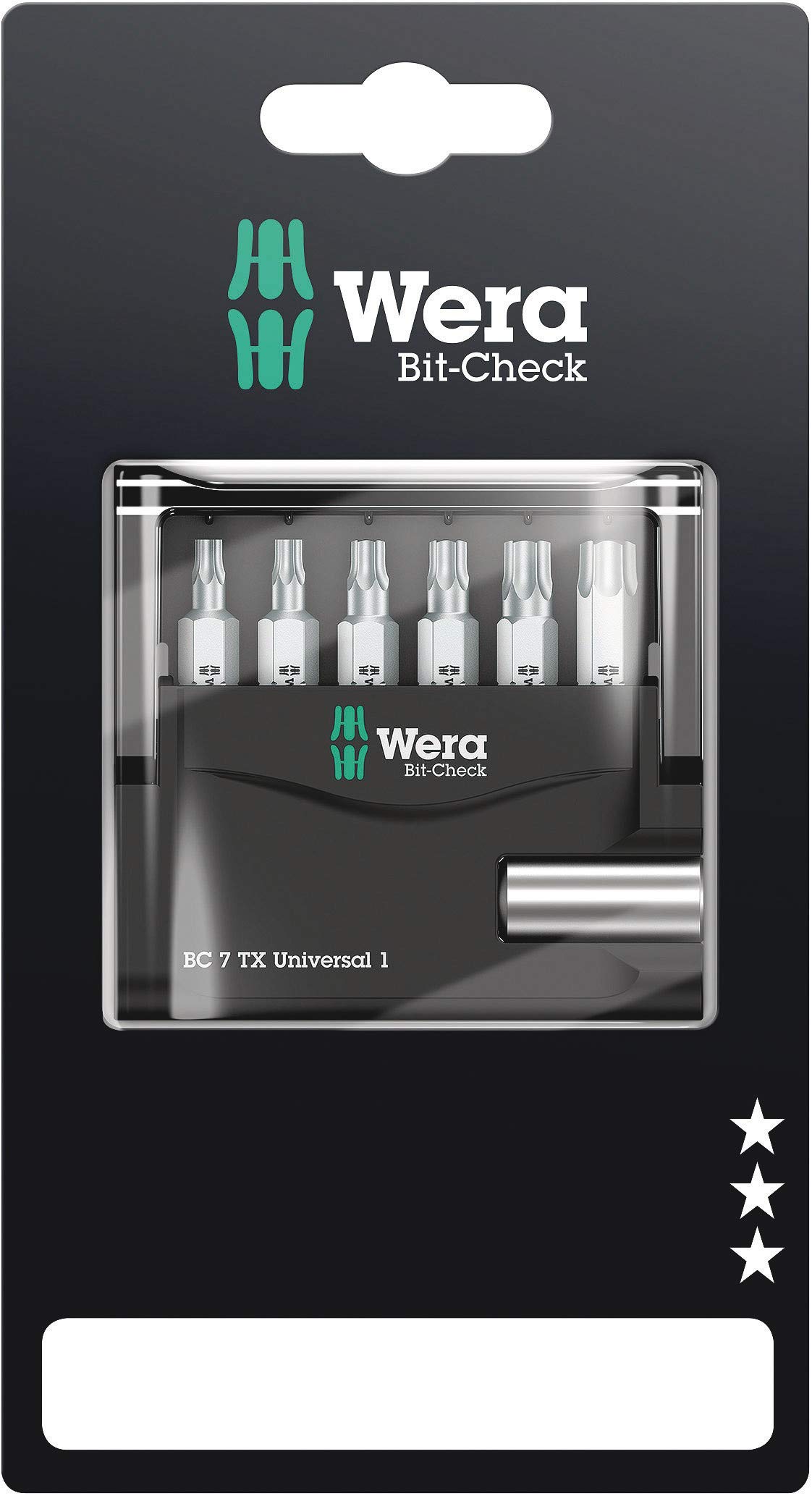 Wera 073404 6 Piece Professional Torx TX10-TX40 Mini Bit Check,5073404001