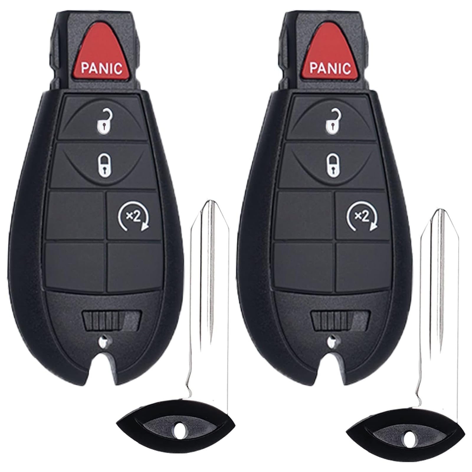 SUPALAND Key Fob FOBIK Keyless Entry Remote Start Control Replacement Fits for Dodge Ram 1500 2500 3500 HD 2013 2014 2015 2016 2017 2018 2019 2020 2021 GQ4-53T 56046955 AG 4 Button Pack of 2