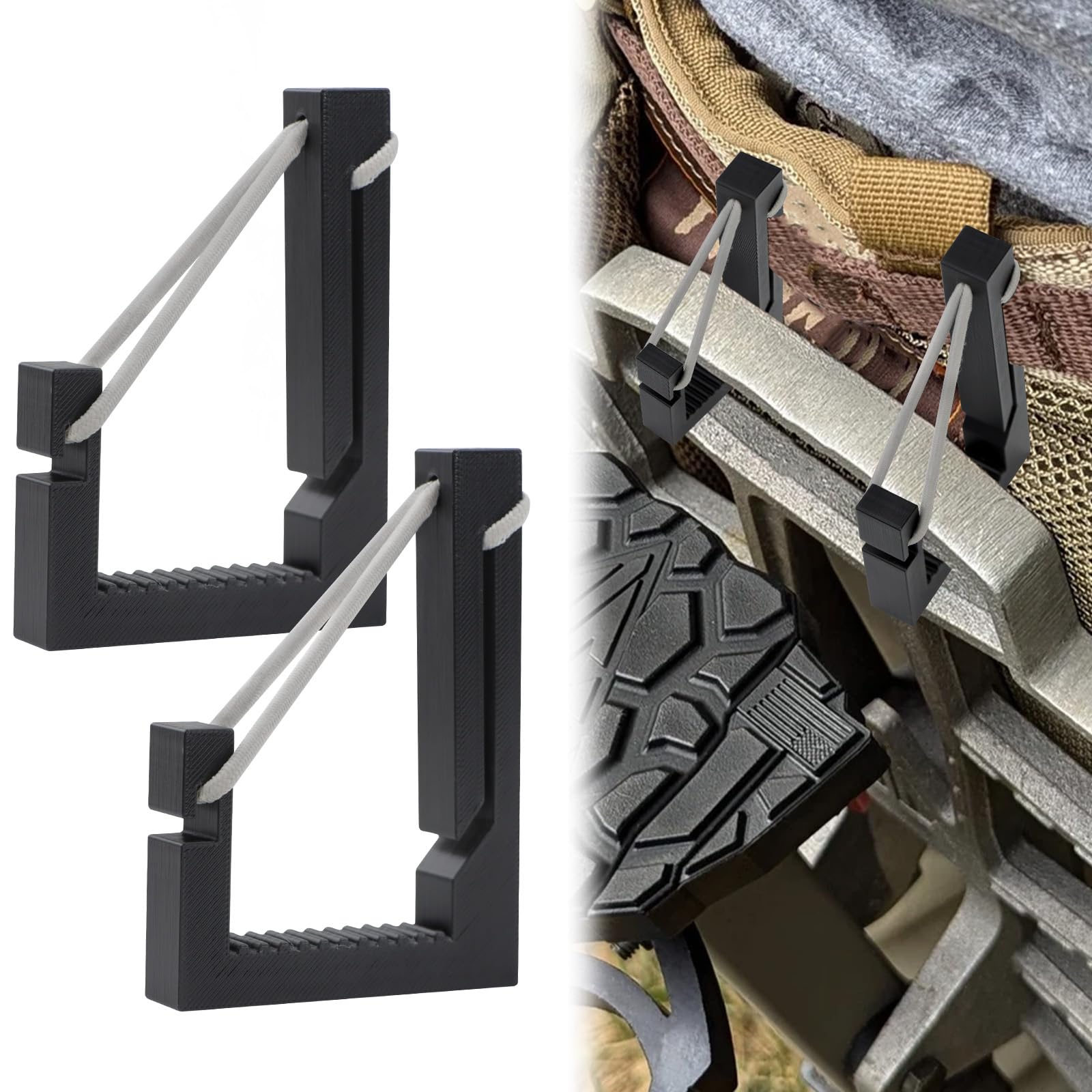 2 Pcs Molle Hook for Saddle Hunting/Bow Hunting/Climbing Platform Sticks-B