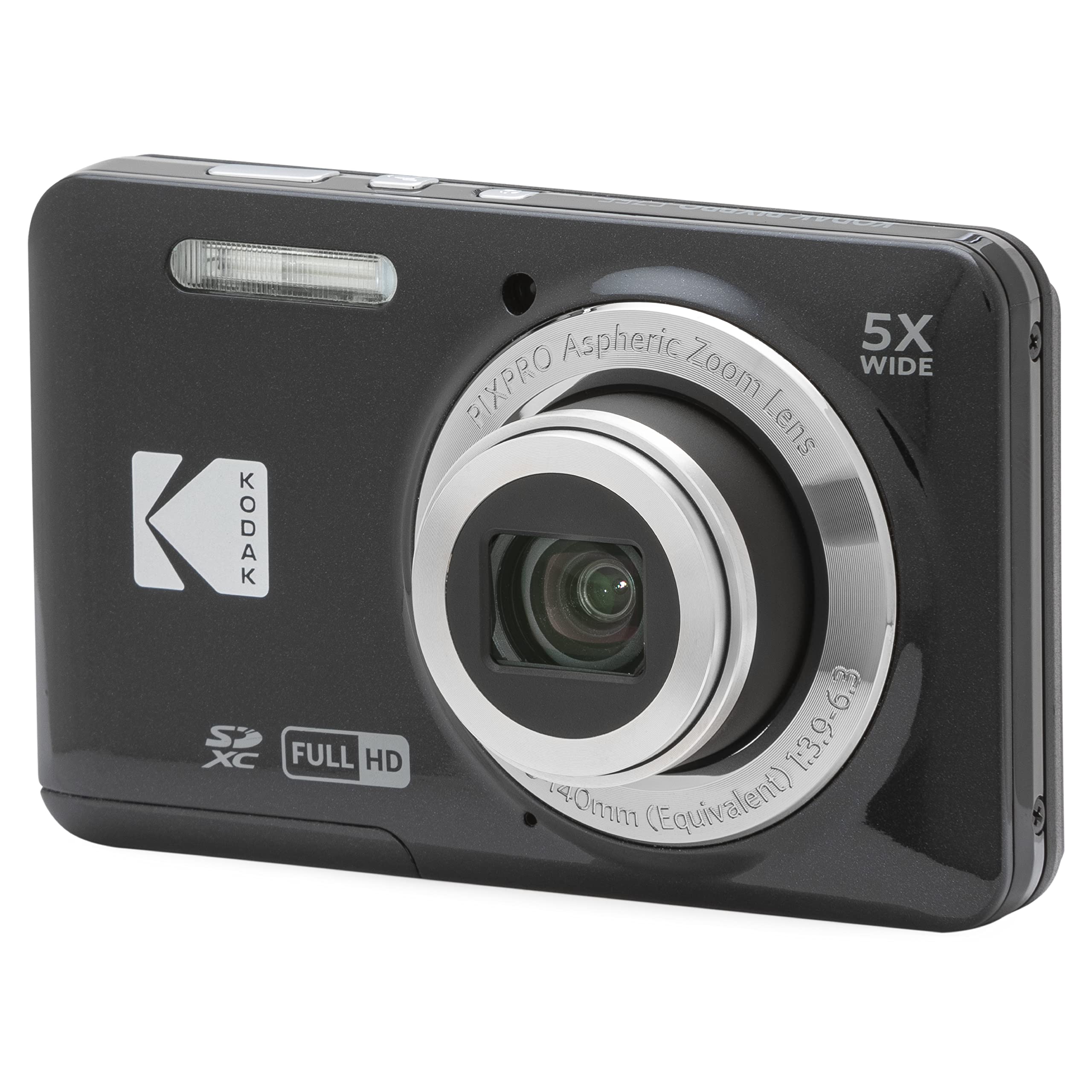 KODAK PIXPRO FZ55 16MP Compact Digital Camera, 5X Optical Zoom, Black