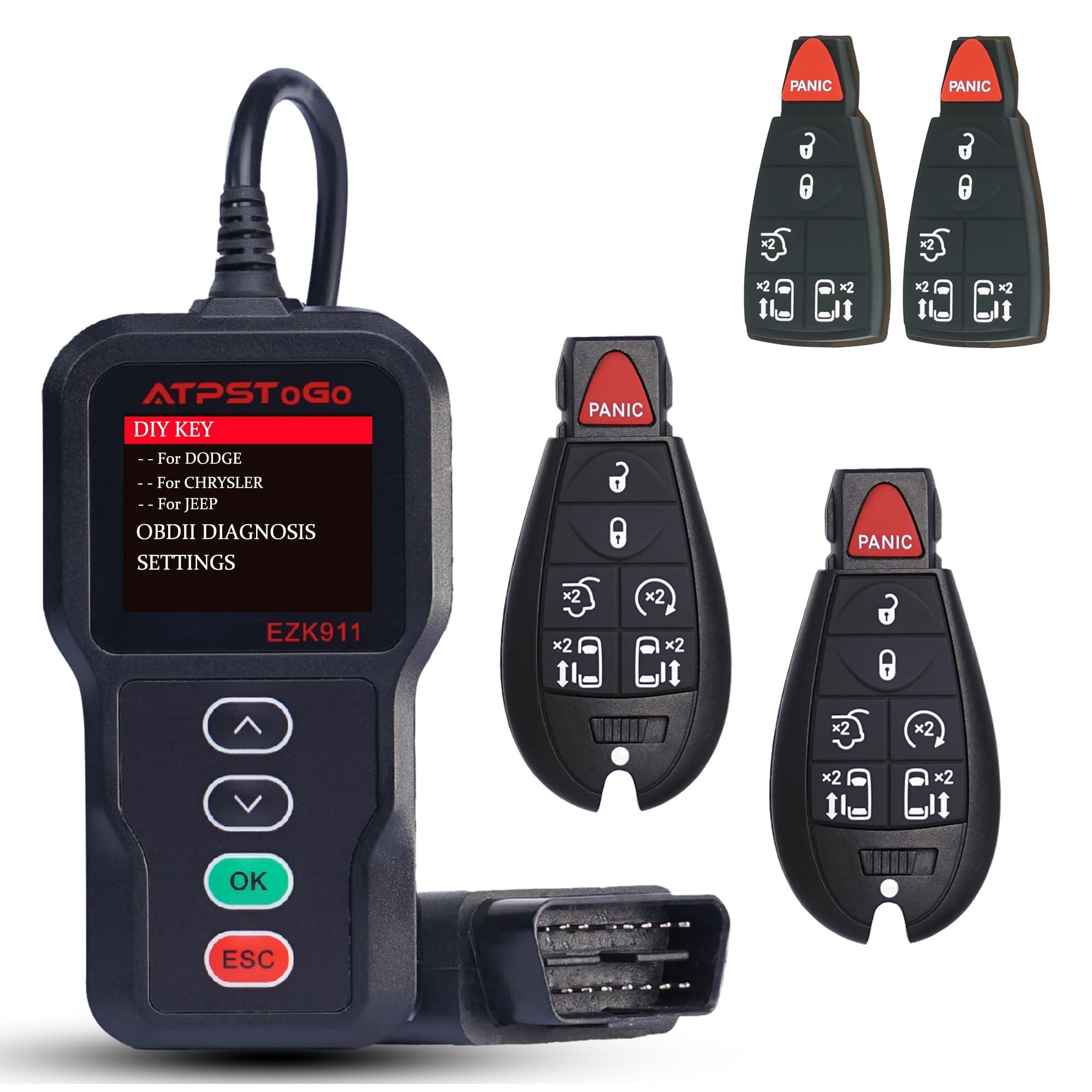 ATPSTOGO DIY Key Fob Replacement Fits for 2008-2020 Dodge Grand Caravan, 2008-2016 Chrysler Town and Country VW Routan Keyless Entry Remote with Interchangeable 6&7 Button FCC ID: IYZ-C01C, M3N5WY783X