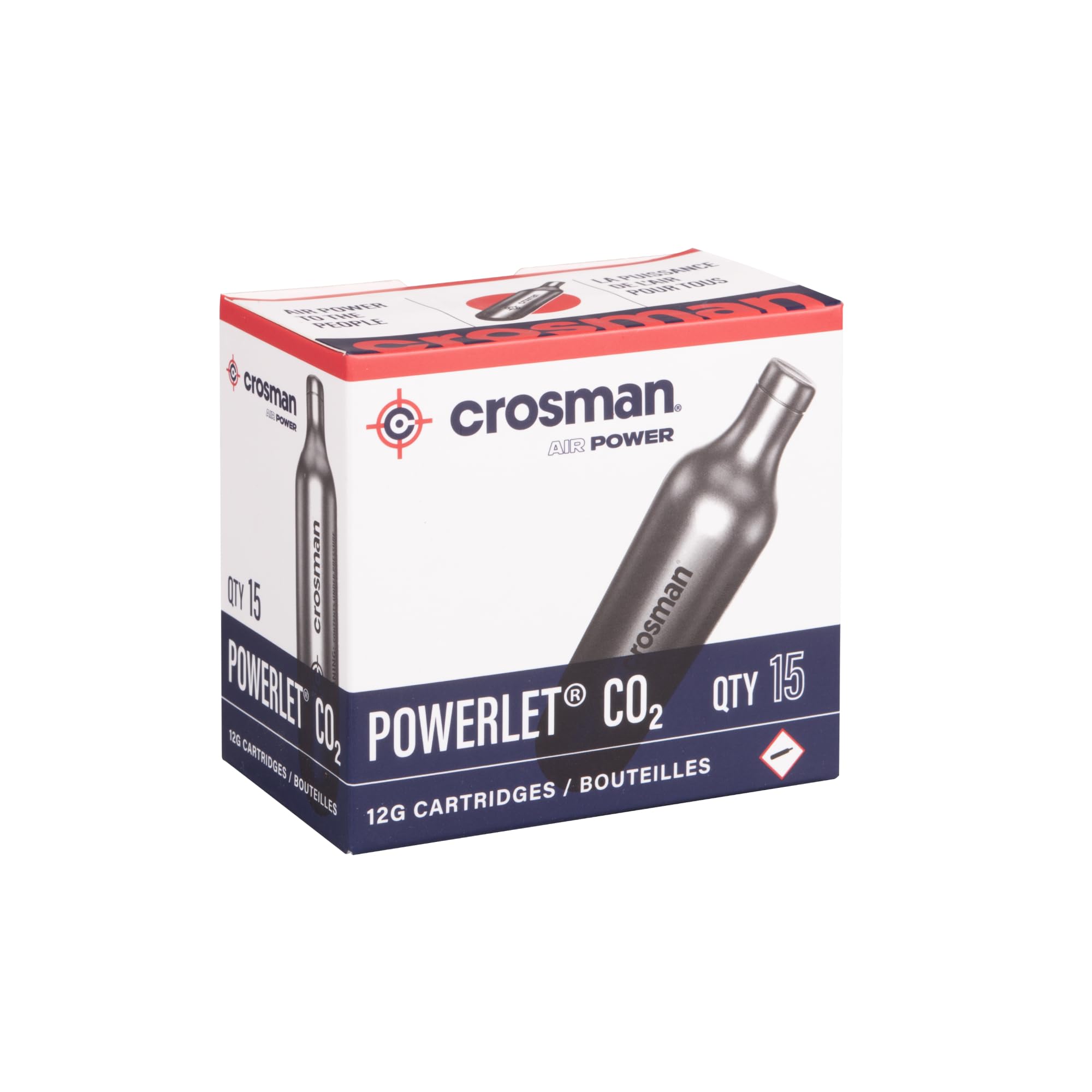 Crosman Powerlet CO2 Cartridges- Clean Gas Source - Heavy Wear Rim