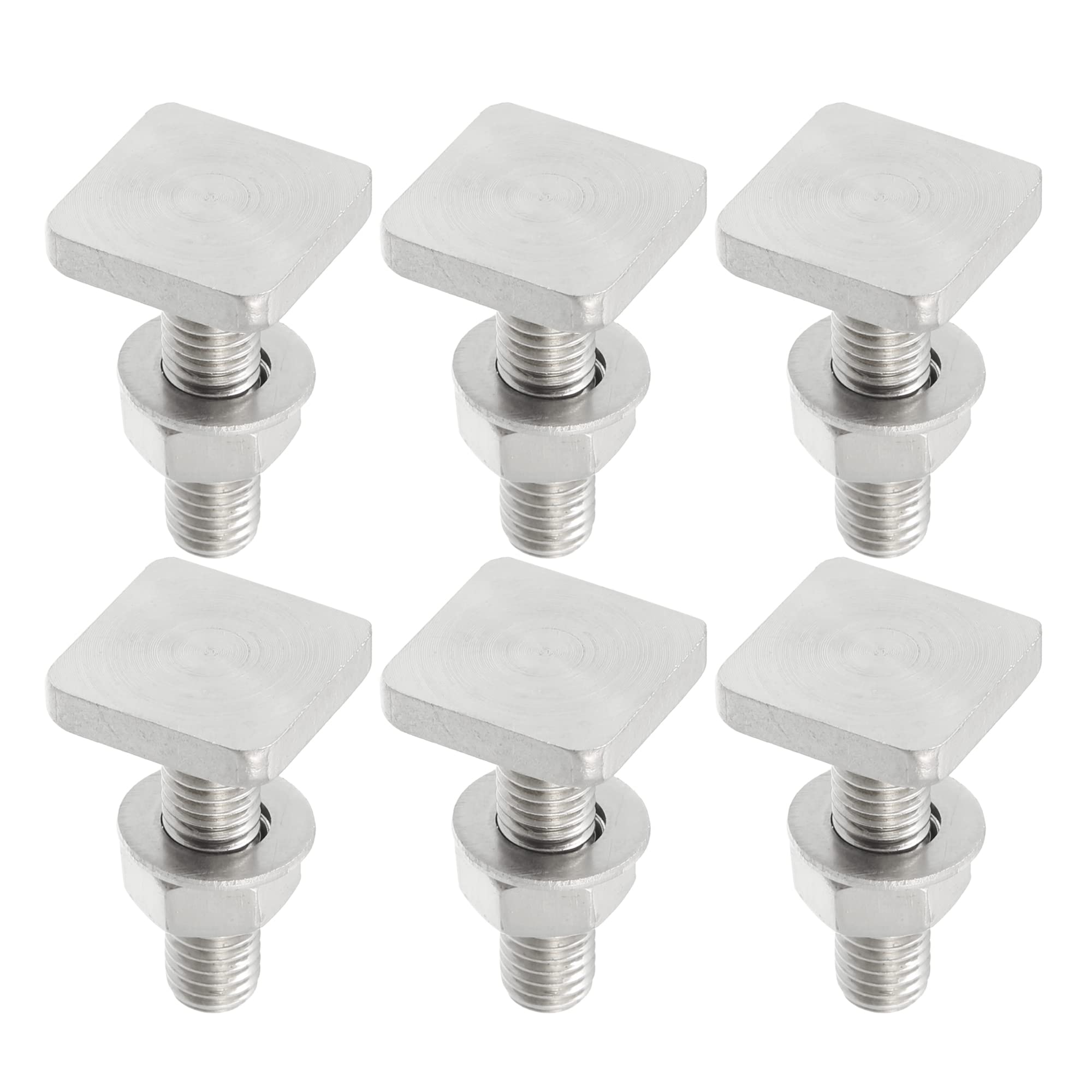 A ABSOPRO Car Roof Rack T Shaped Slot Bolt M8 W/Nuts Washer T Shaped Track Bolts Roof Rack Cargo Carrier Bolt Accessories Stainless Steel (Pack of 6)