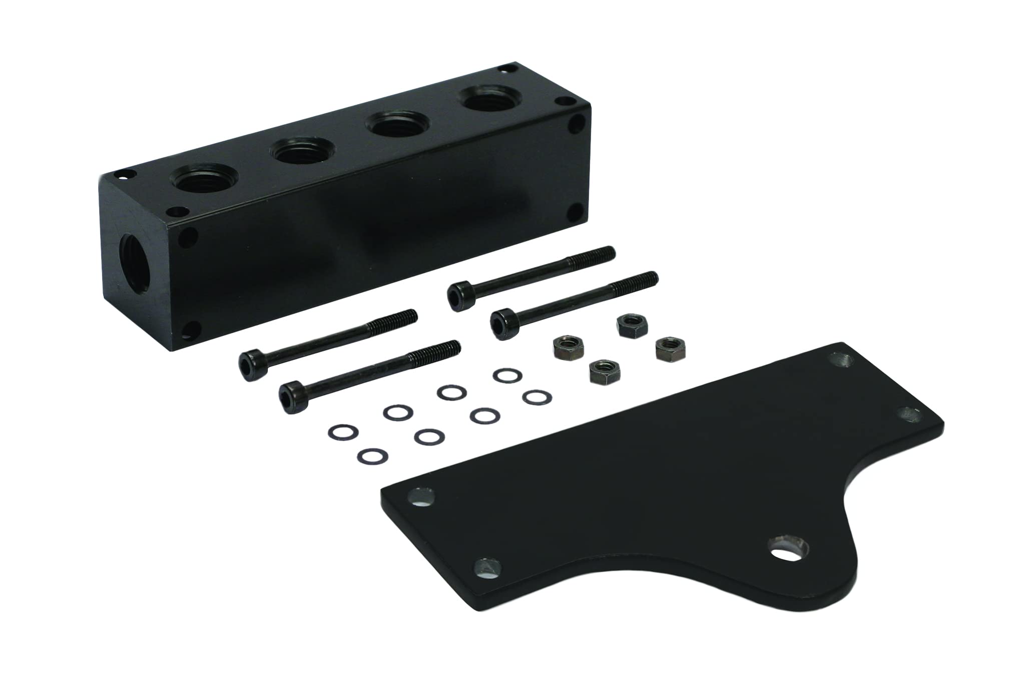 Viair 92820 6 Port Manifold with Mounting Holes, Black