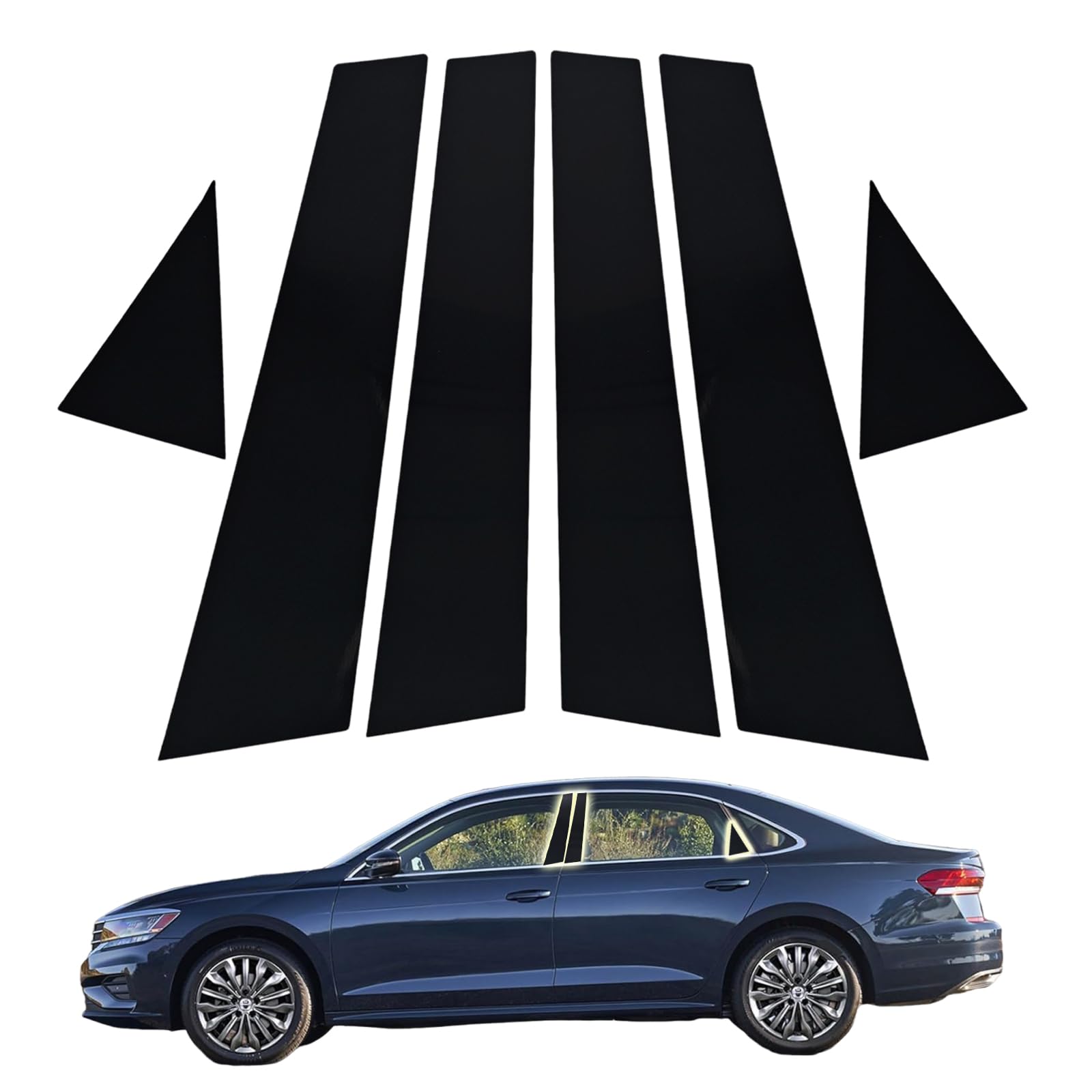 6Pcs Center Post Stickers On The Side Door Frame of The Car Window