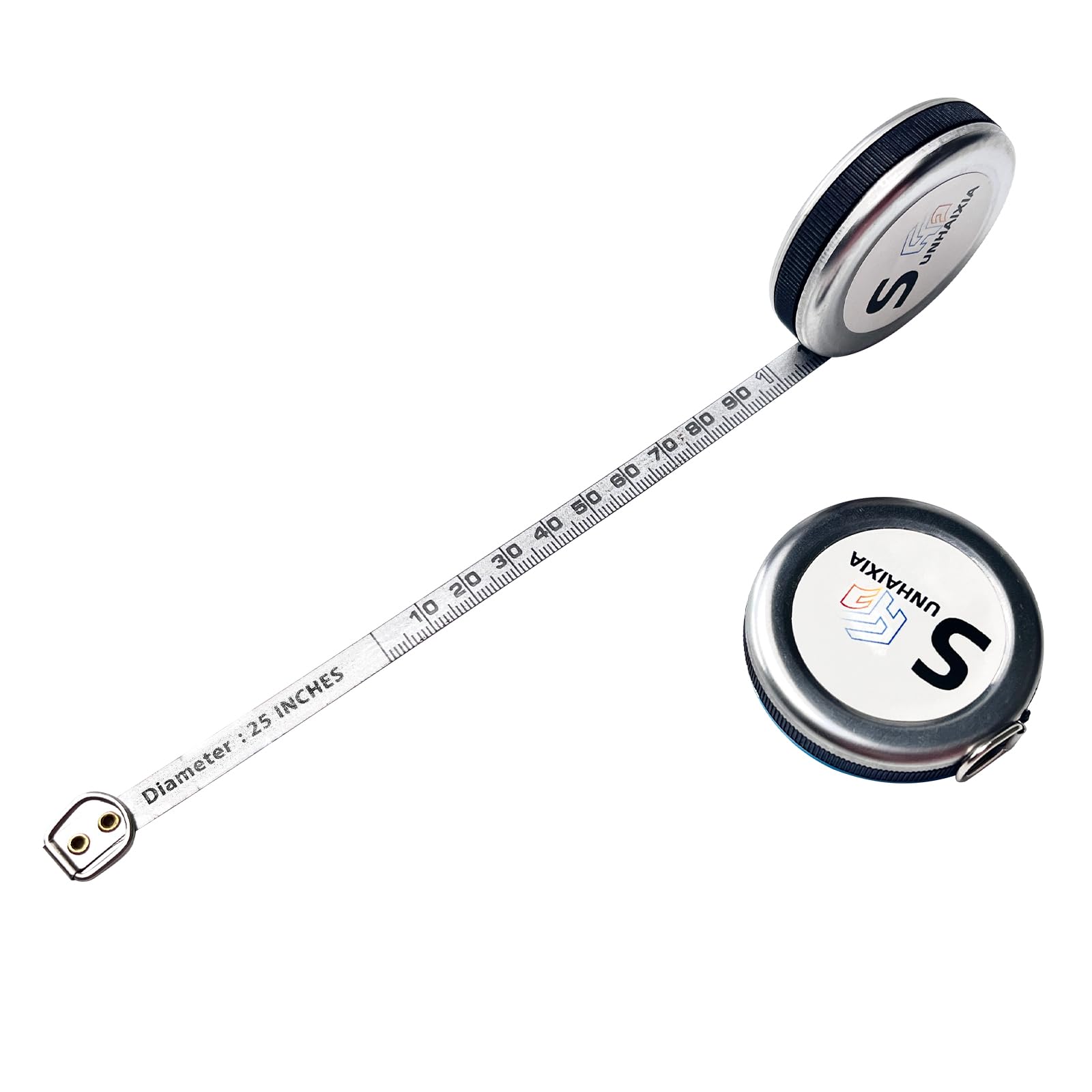 Pi Diameter Circumference Tape Measure - Imperial & Metric 82inch/214cm, Locking Push-Button, Model A15DIY