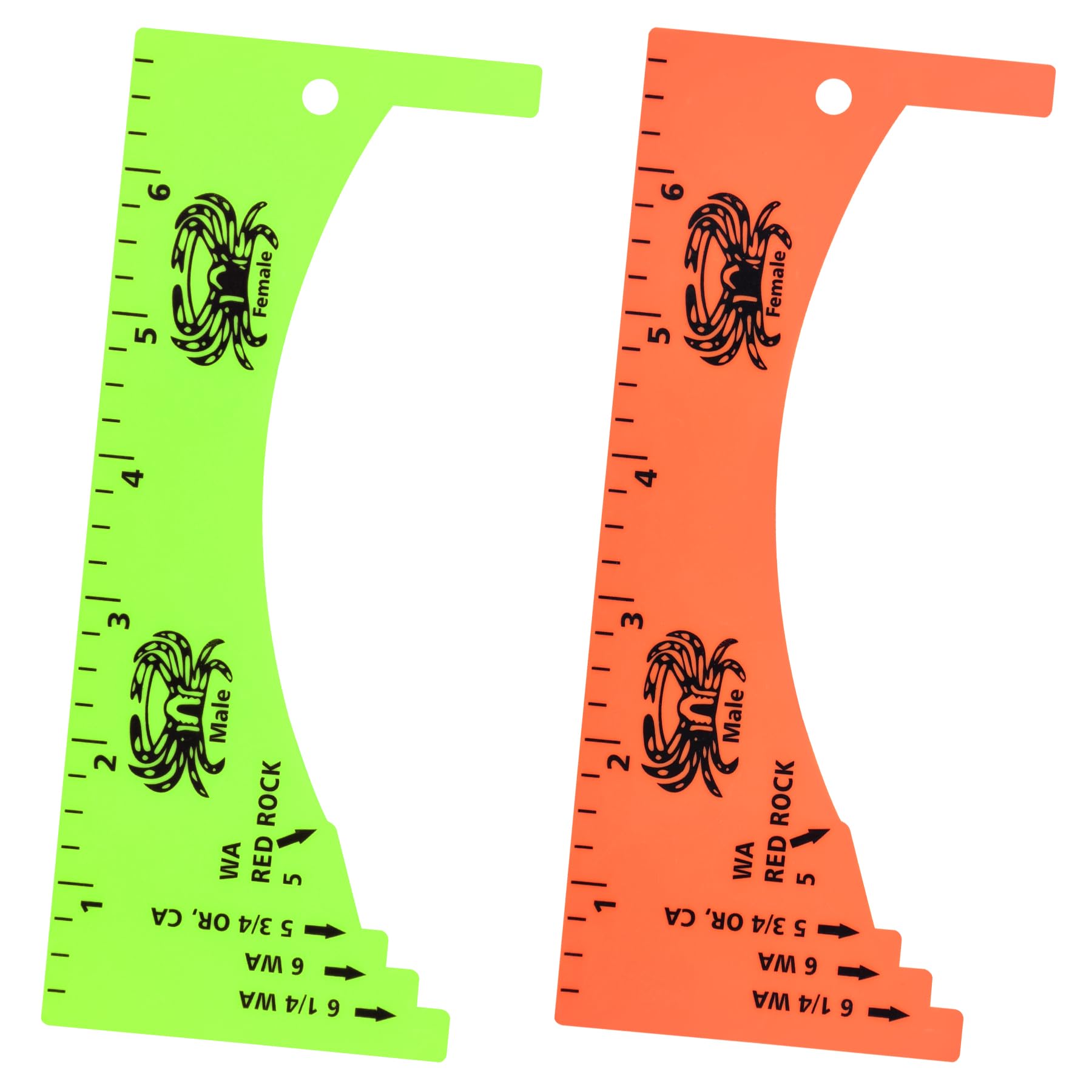 Lakei Crab Gauge, Measure for Dungeness, Blue Crab, Rock Crab, Lobste 2/Packs