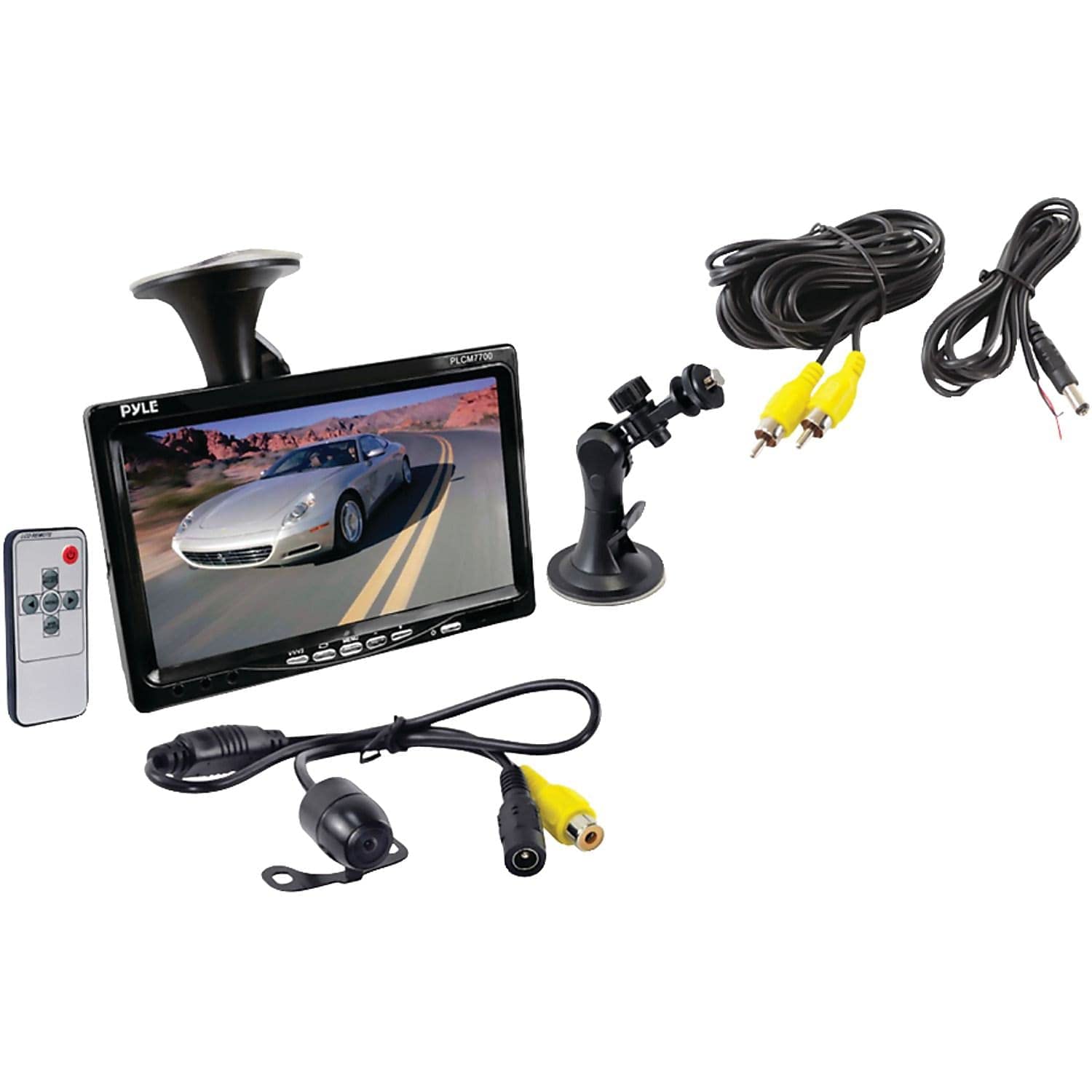 Pyle PLCM7700 7" Monitor w/ Rearview License Plate Camera