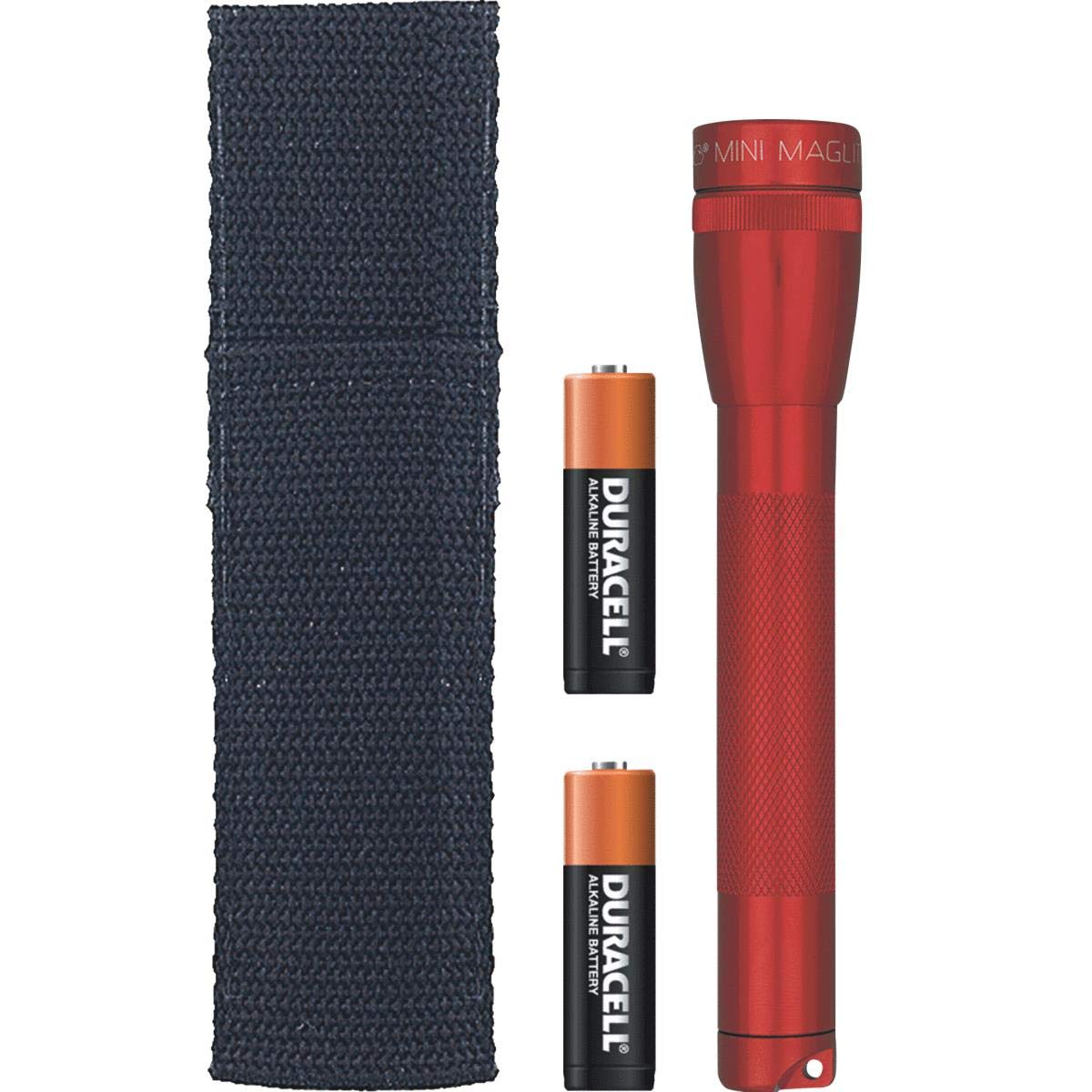 MAGLITE M2A03H Xenon 2-Cell AA Flashlight with Holster, Red