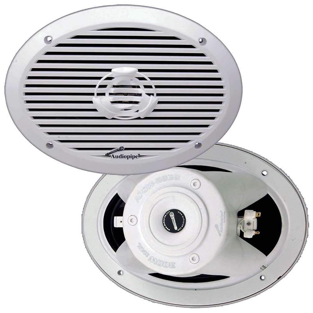 Audiopipe APSW6932 6x9" 2-Way Marine Speaker 300W Max White
