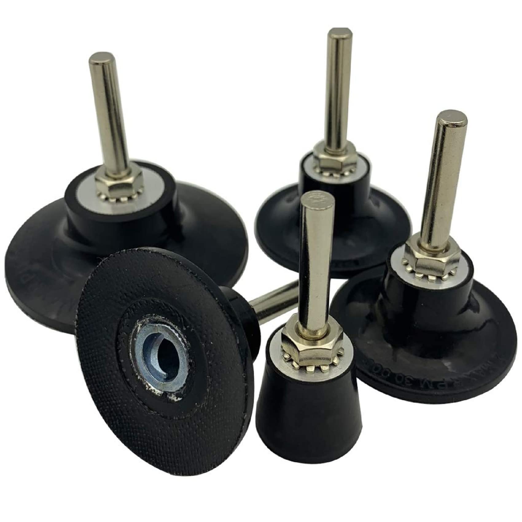 5-Pack Disc Pad Holder Adapter with 1/4" Shank Die Grinder Backing Pad Disc Holder, 1in 2in 3in Disc Pad Sanding Disc Adapter Rubber Pad for Polishing Sanding Grinding