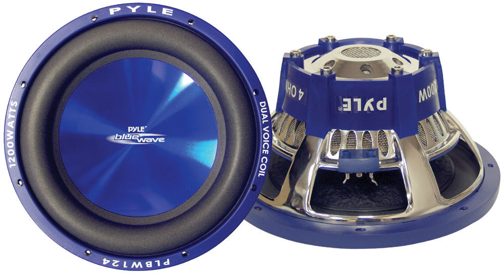 Pyle PLBW124 12" 1200 Watt DVC Blue Wave Car Subwoofer