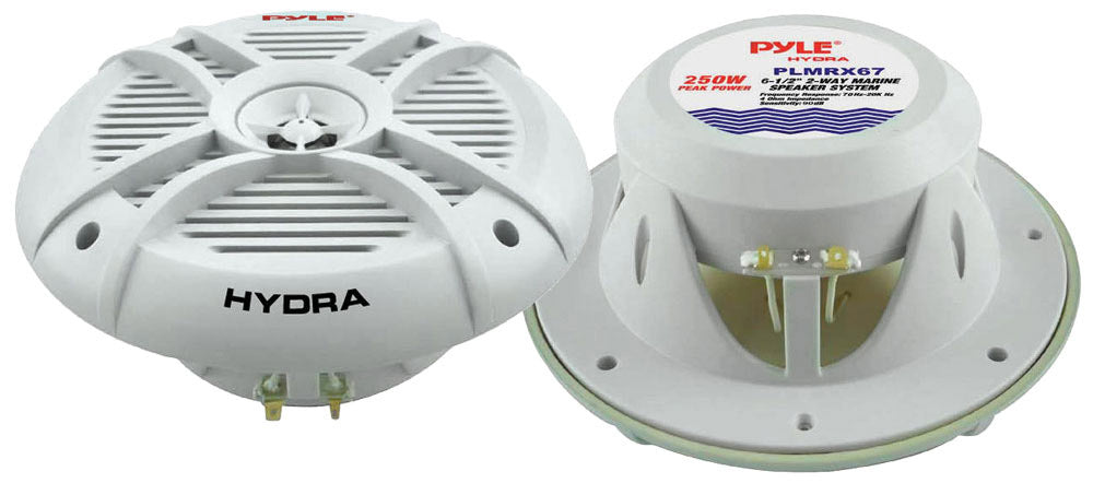 Pyle PLMRX67 6.5" 2 Way 250 Watt Marine Boat Speakers (pair)