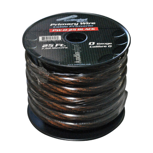 Audiopipe PW025BLACK 0 Gauge Black Power Wire 25' Spool