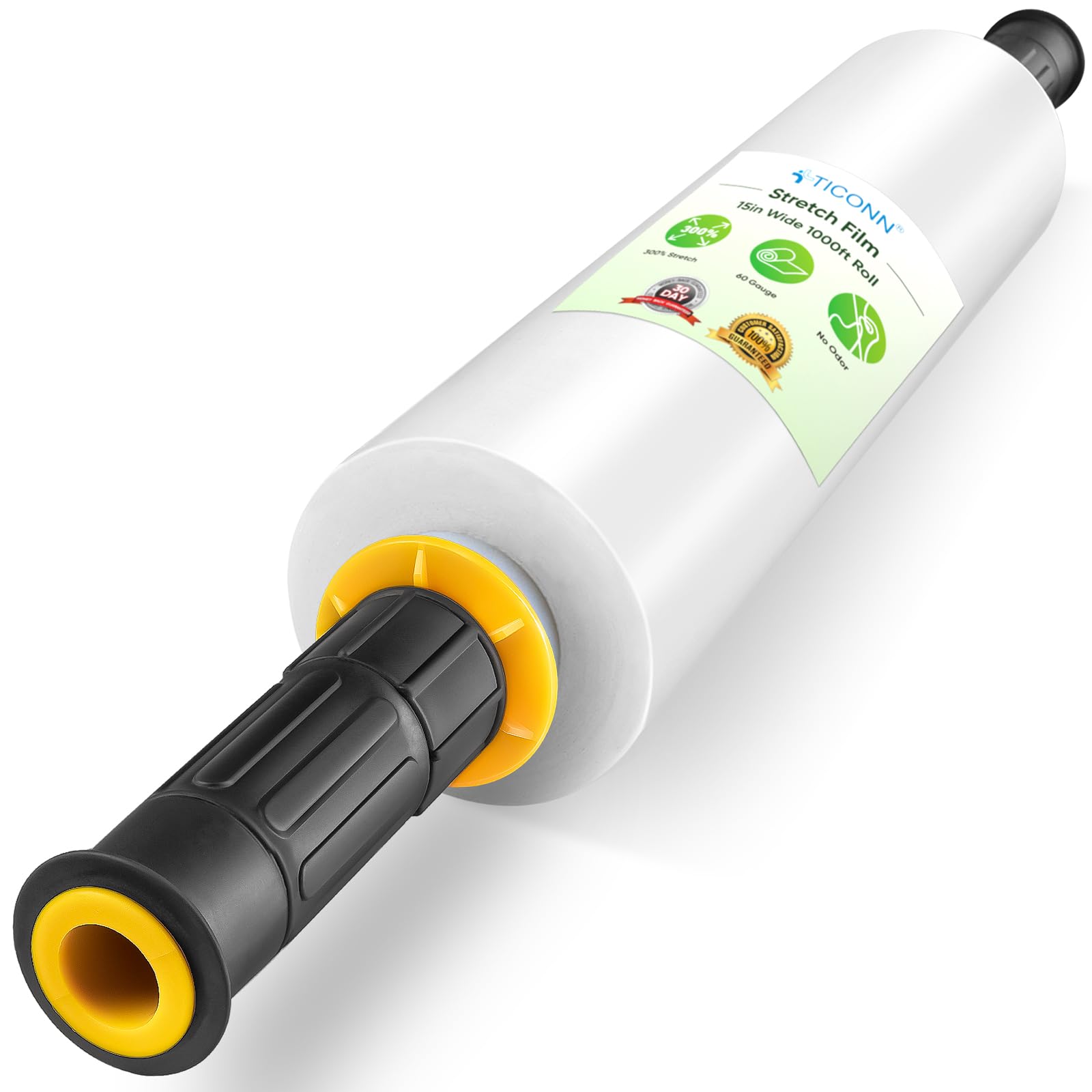 TICONN Stretch Wrap Roll, 15 in x 1000 ft Plastic Wrap for Moving Furniture