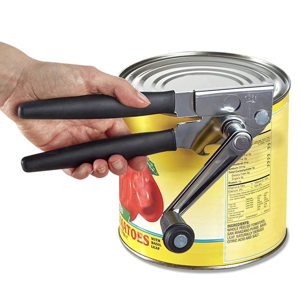 Heavy-Duty Commercial Manual Crank Can Openers,Rubber-Coated Long Handles