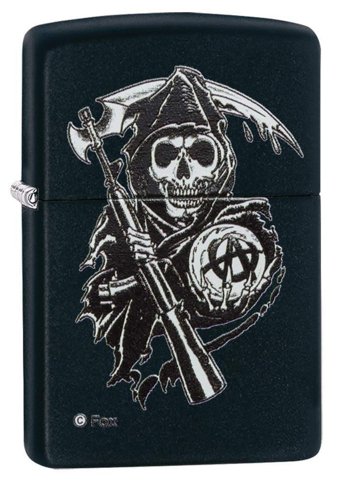 Zippo Sons of Anarchy Grim Reaper Pocket Lighter, Black Matte